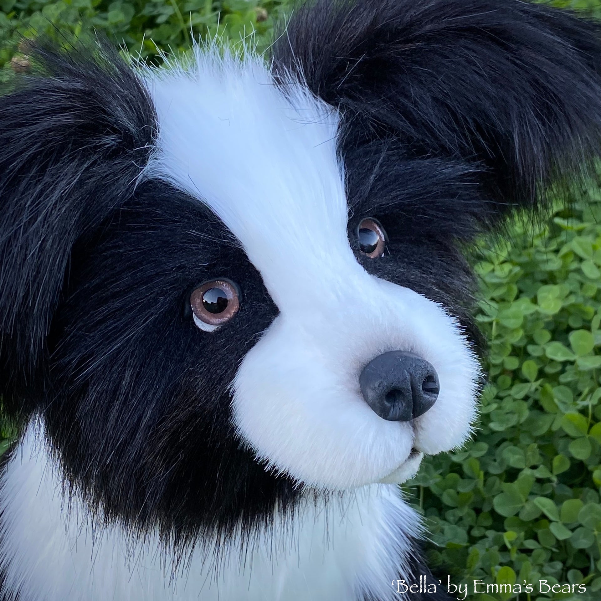 Bella - 17" faux fur artist Border Collie puppy by Emmas Bears - OOAK