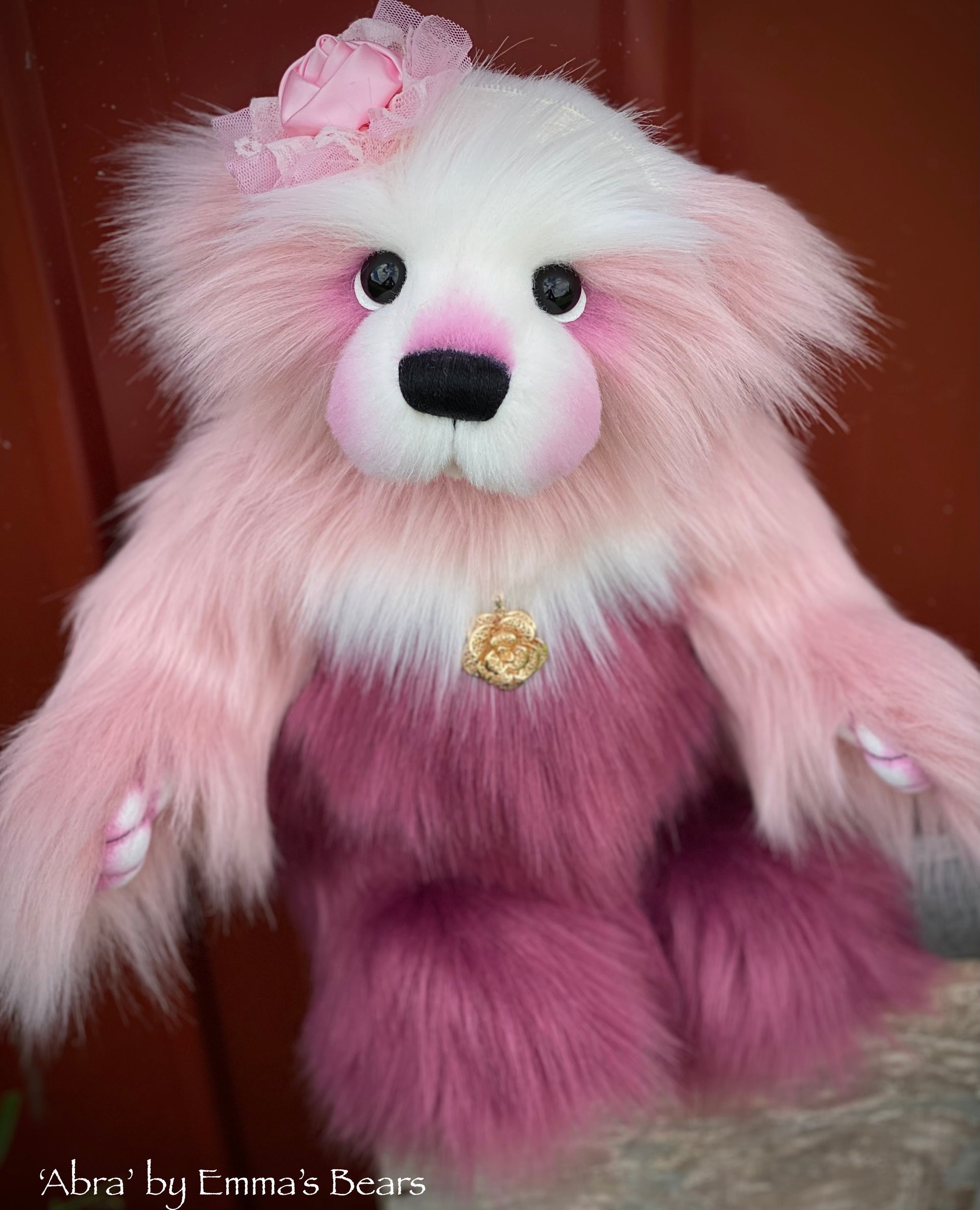 Abra - 15" faux fur bear by Emmas Bears - OOAK