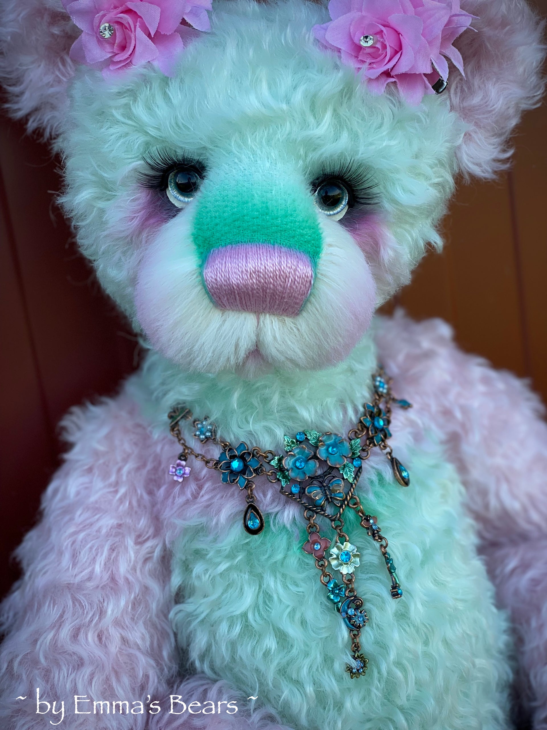 Garlanda - 20" Hand-Dyed Mohair Artist Baby Bear by Emma's Bears - OOAK