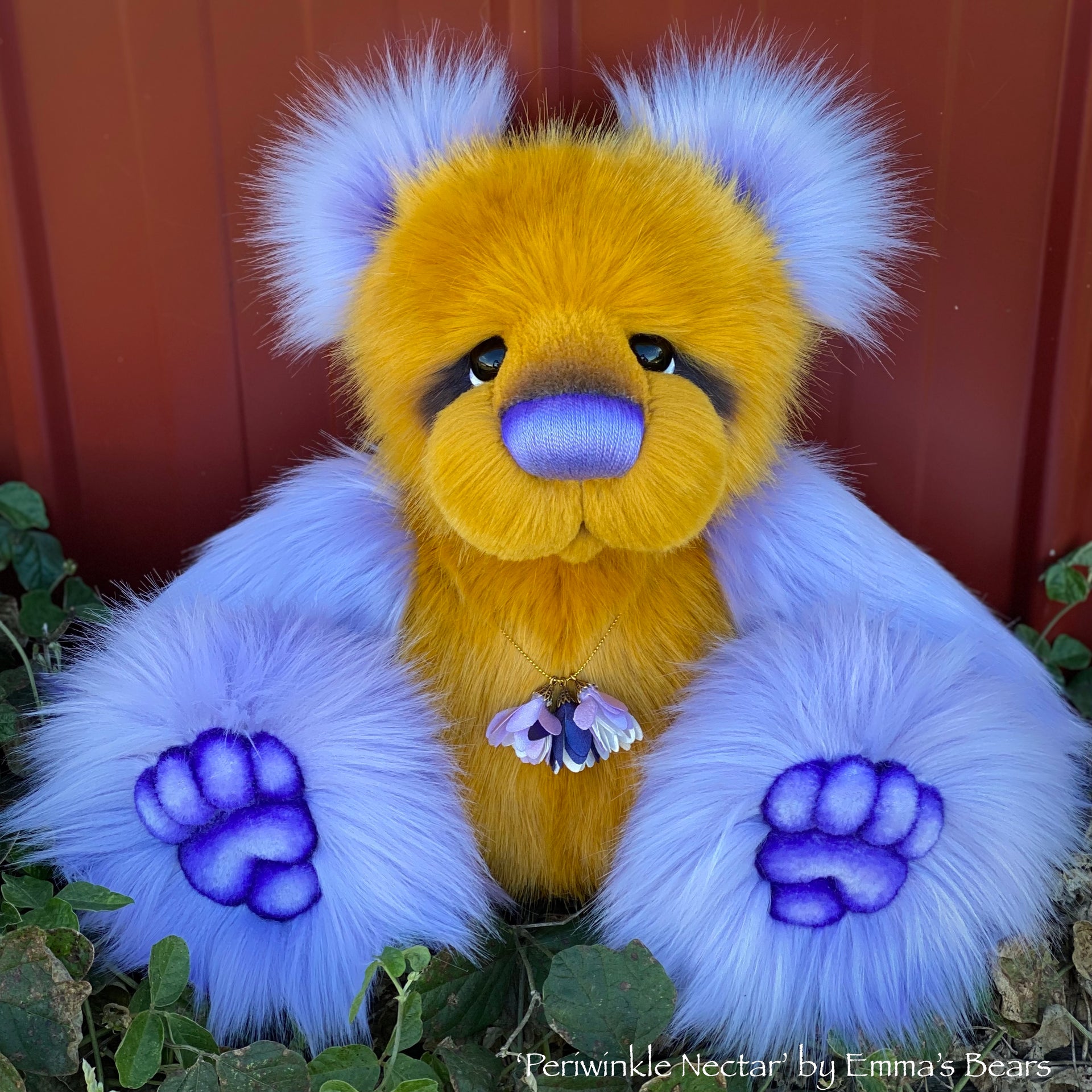 Periwinkle Nectar - 16" faux fur Artist Bear by Emma's Bears - OOAK