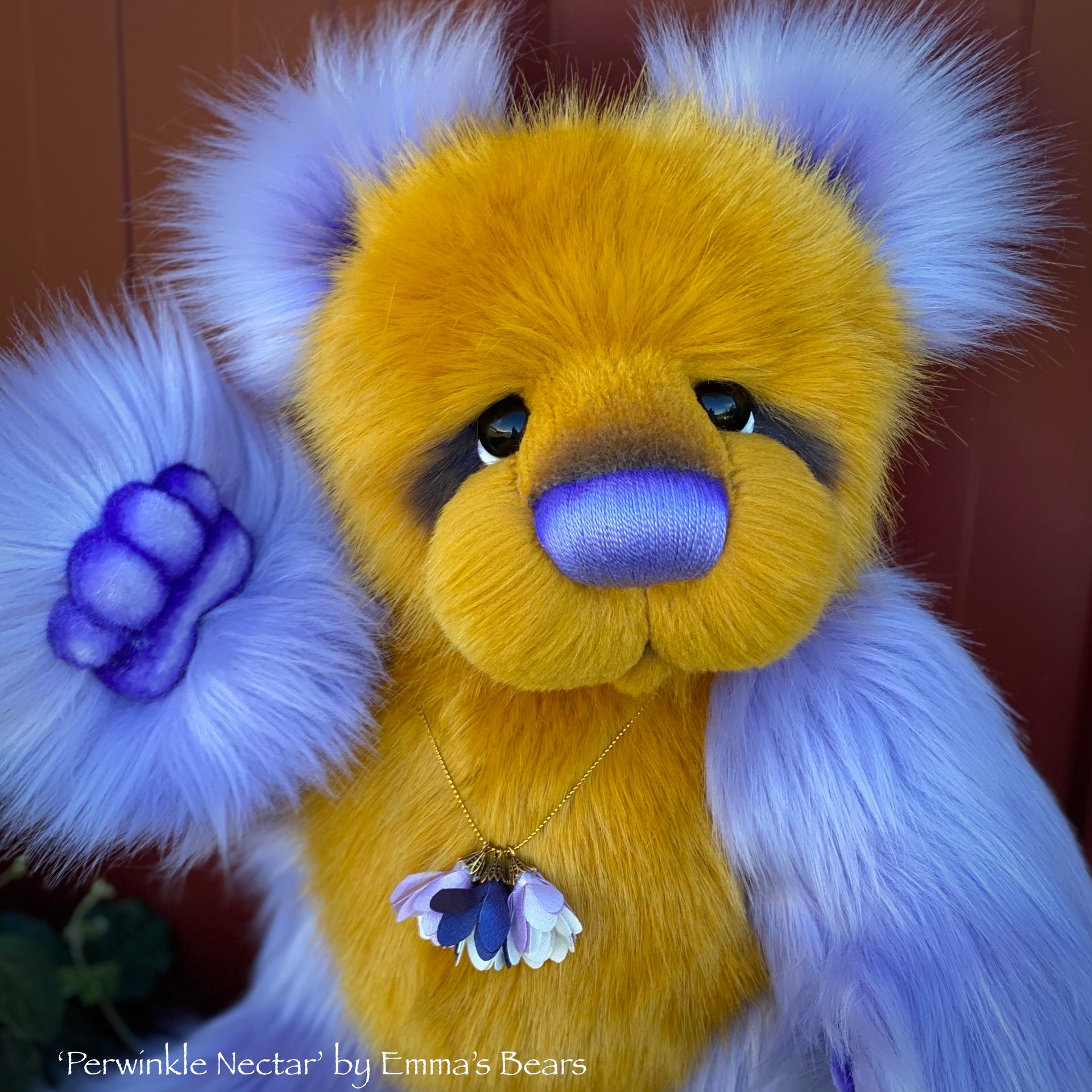 Periwinkle Nectar - 16" faux fur Artist Bear by Emma's Bears - OOAK
