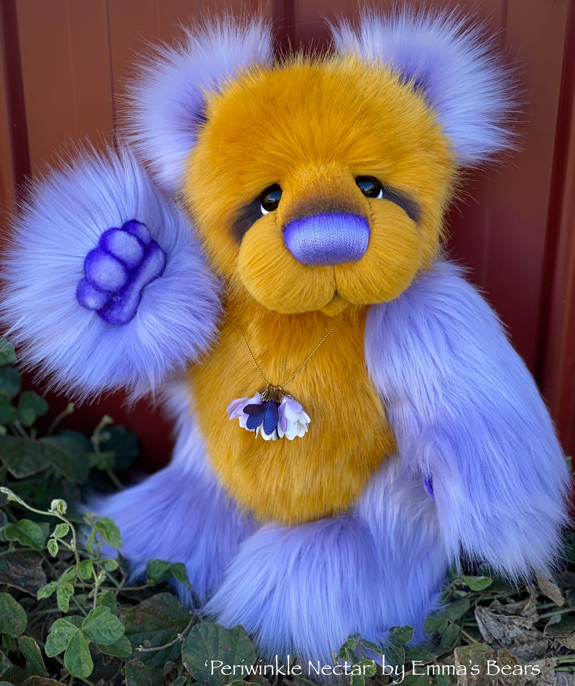 Periwinkle Nectar - 16" faux fur Artist Bear by Emma's Bears - OOAK