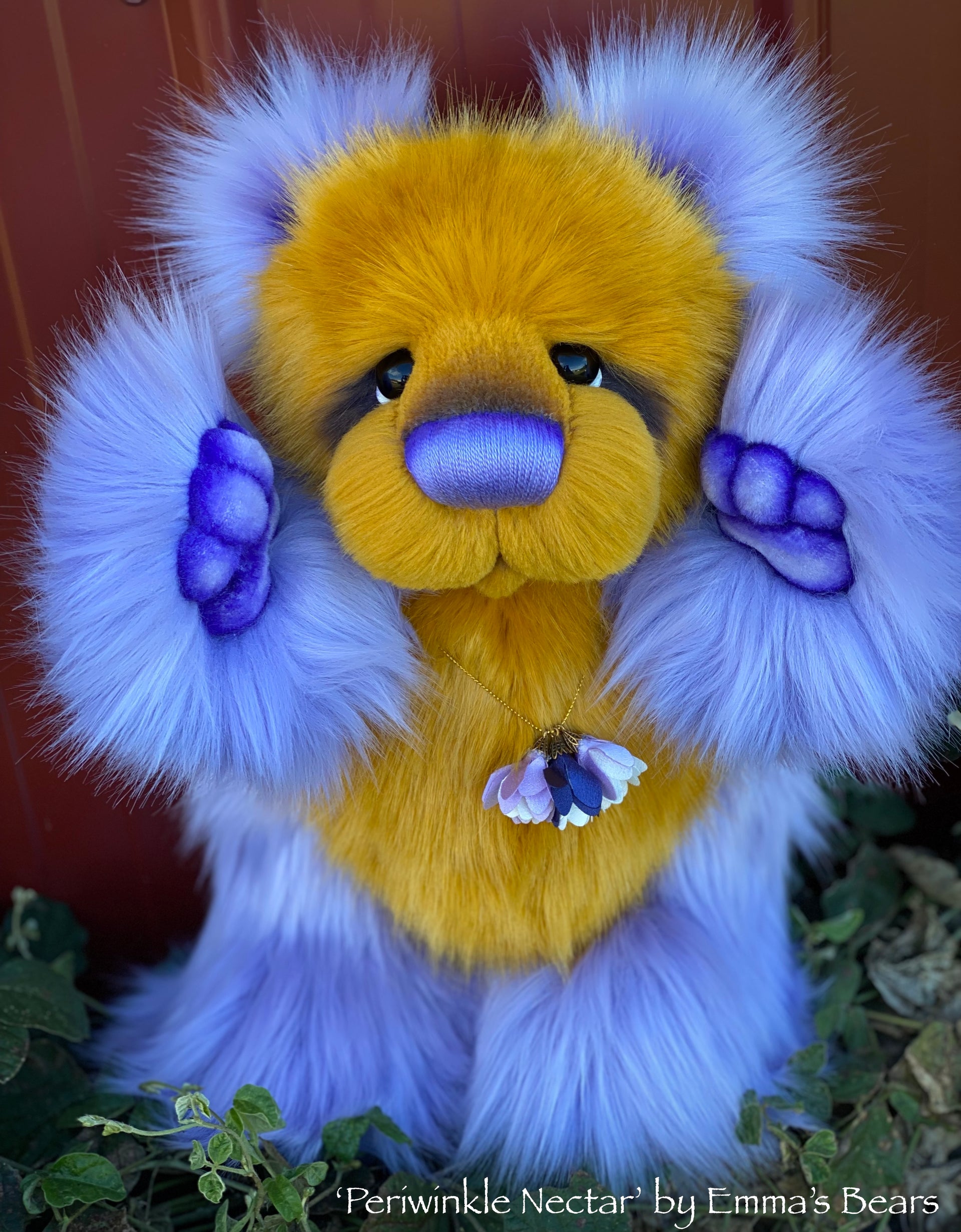 Periwinkle Nectar - 16" faux fur Artist Bear by Emma's Bears - OOAK