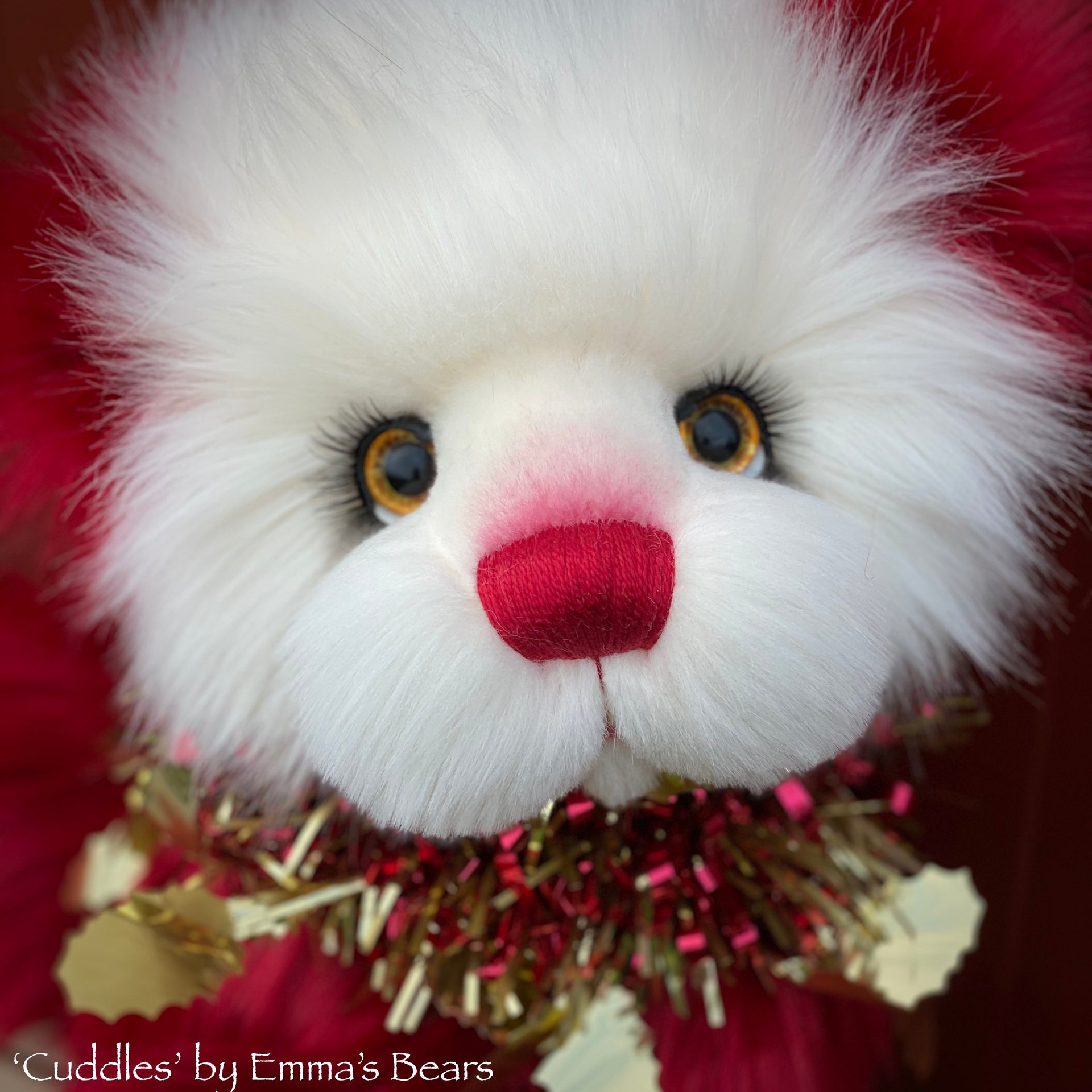 Cuddles - 14" Faux Fur Christmas artist bear by Emmas Bears - OOAK
