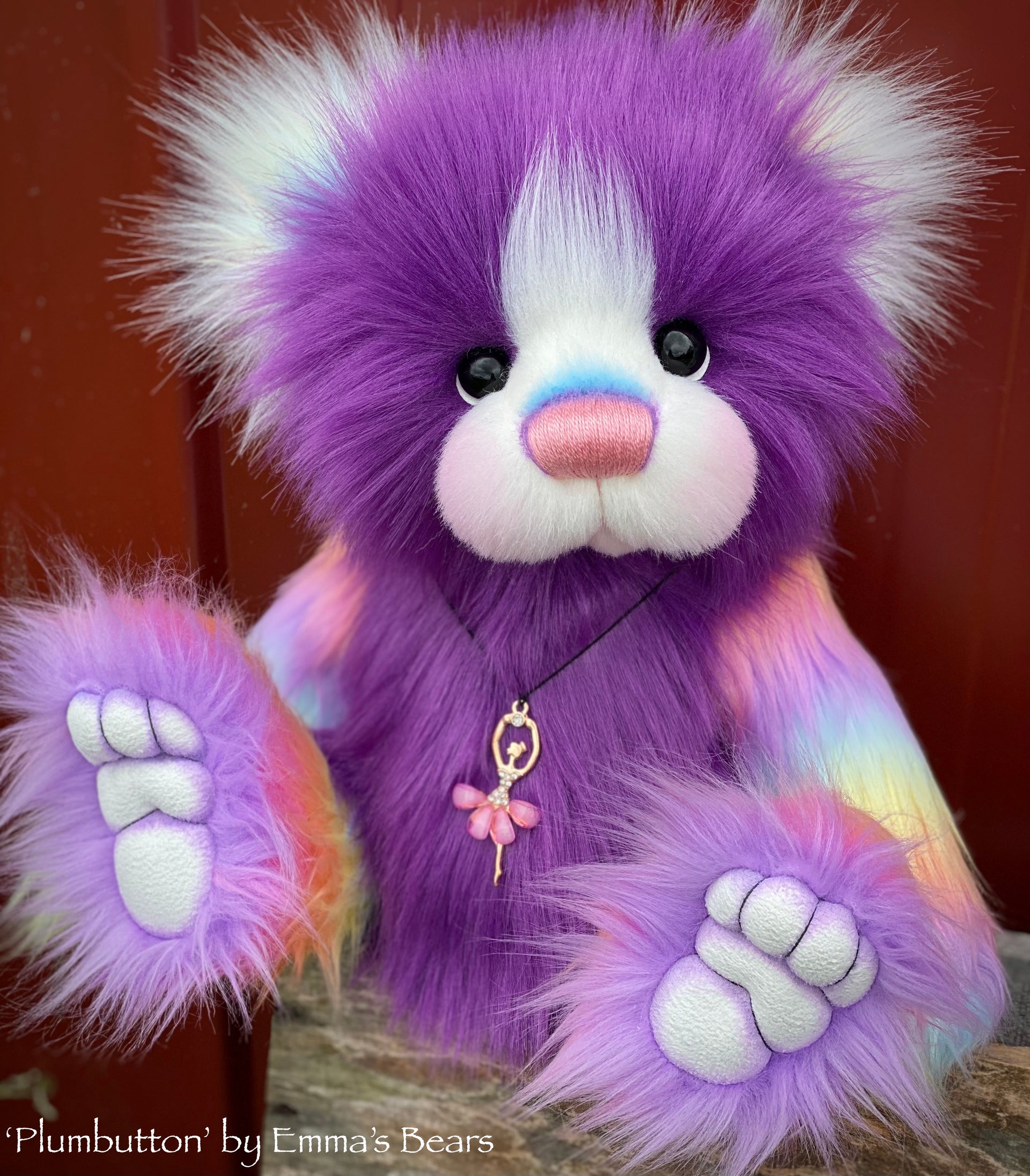 Plumbutton - 16" faux fur bear by Emmas Bears - OOAK