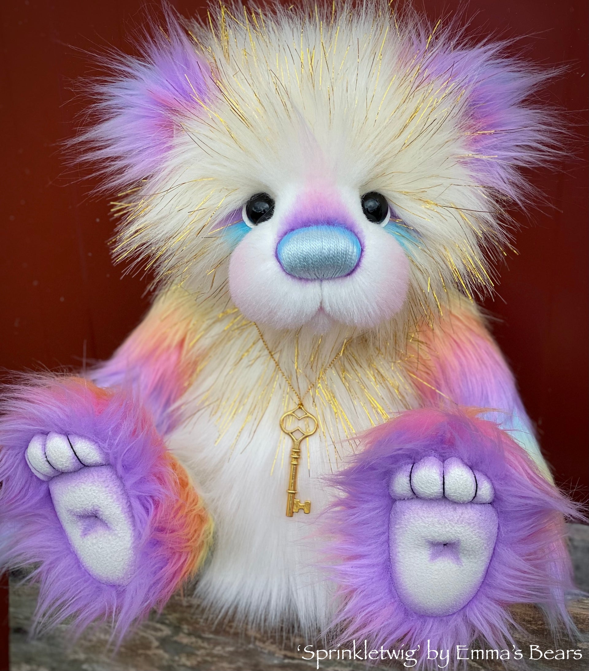 Sprinkletwig - 16" faux fur bear by Emmas Bears - OOAK