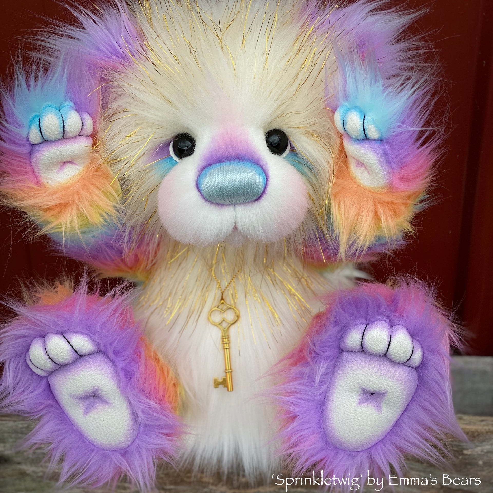 Sprinkletwig - 16" faux fur bear by Emmas Bears - OOAK