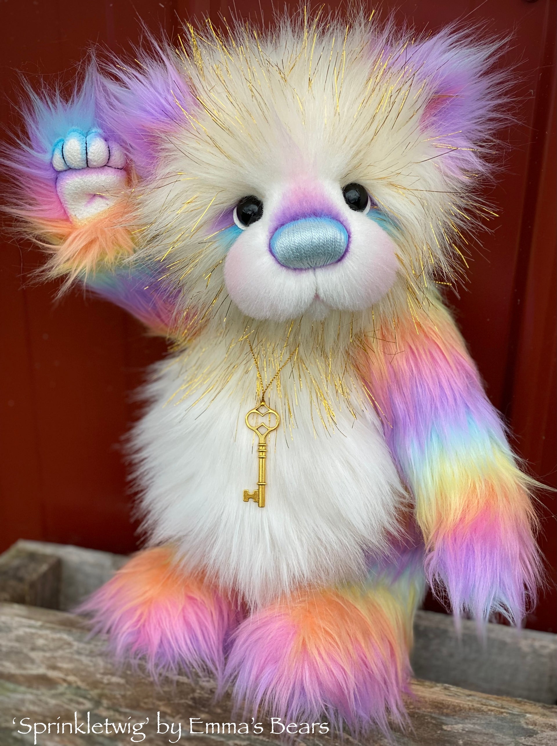 Sprinkletwig - 16" faux fur bear by Emmas Bears - OOAK