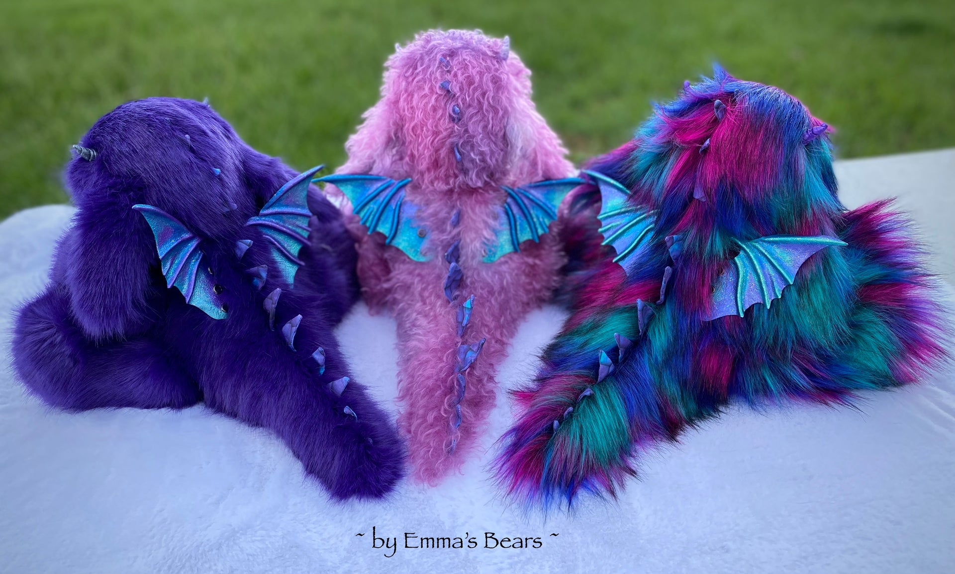 Muddlepuff - 15" hand-dyed curlylocks mohair Artist Baby Dragon by Emmas Bears - OOAK