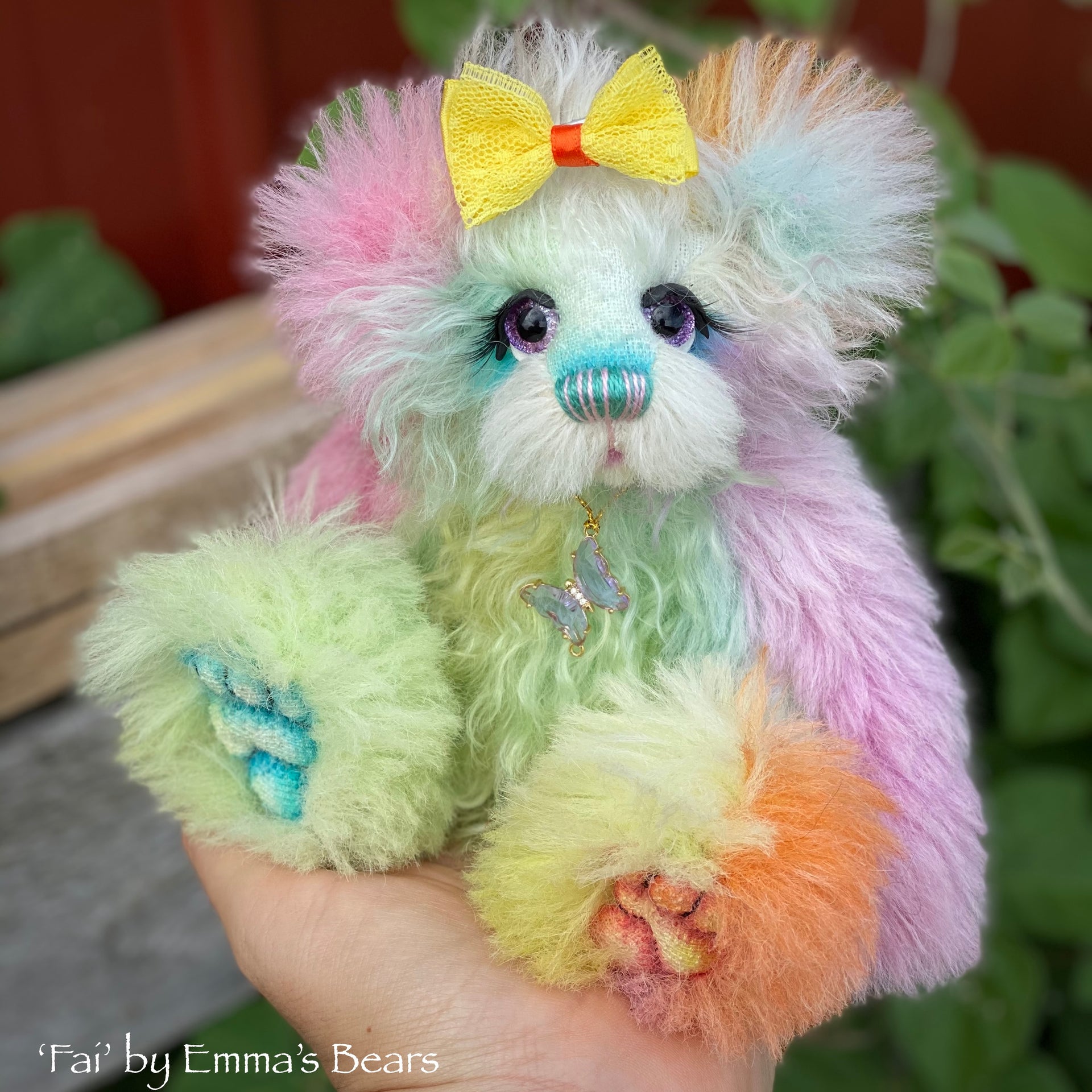 Fai - 9" Hand Dyed Mohair Artist Bear by Emma's Bears - OOAK