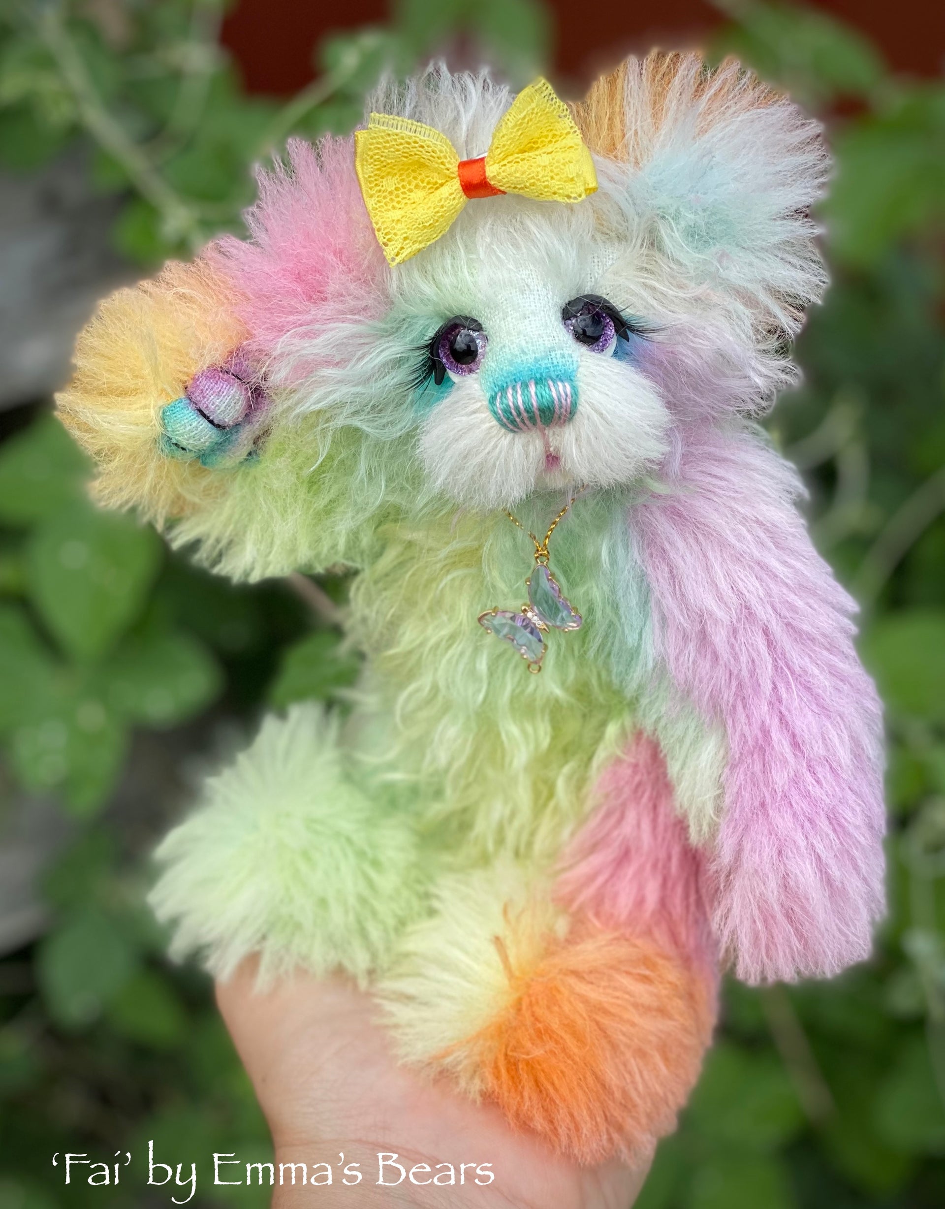 Fai - 9" Hand Dyed Mohair Artist Bear by Emma's Bears - OOAK