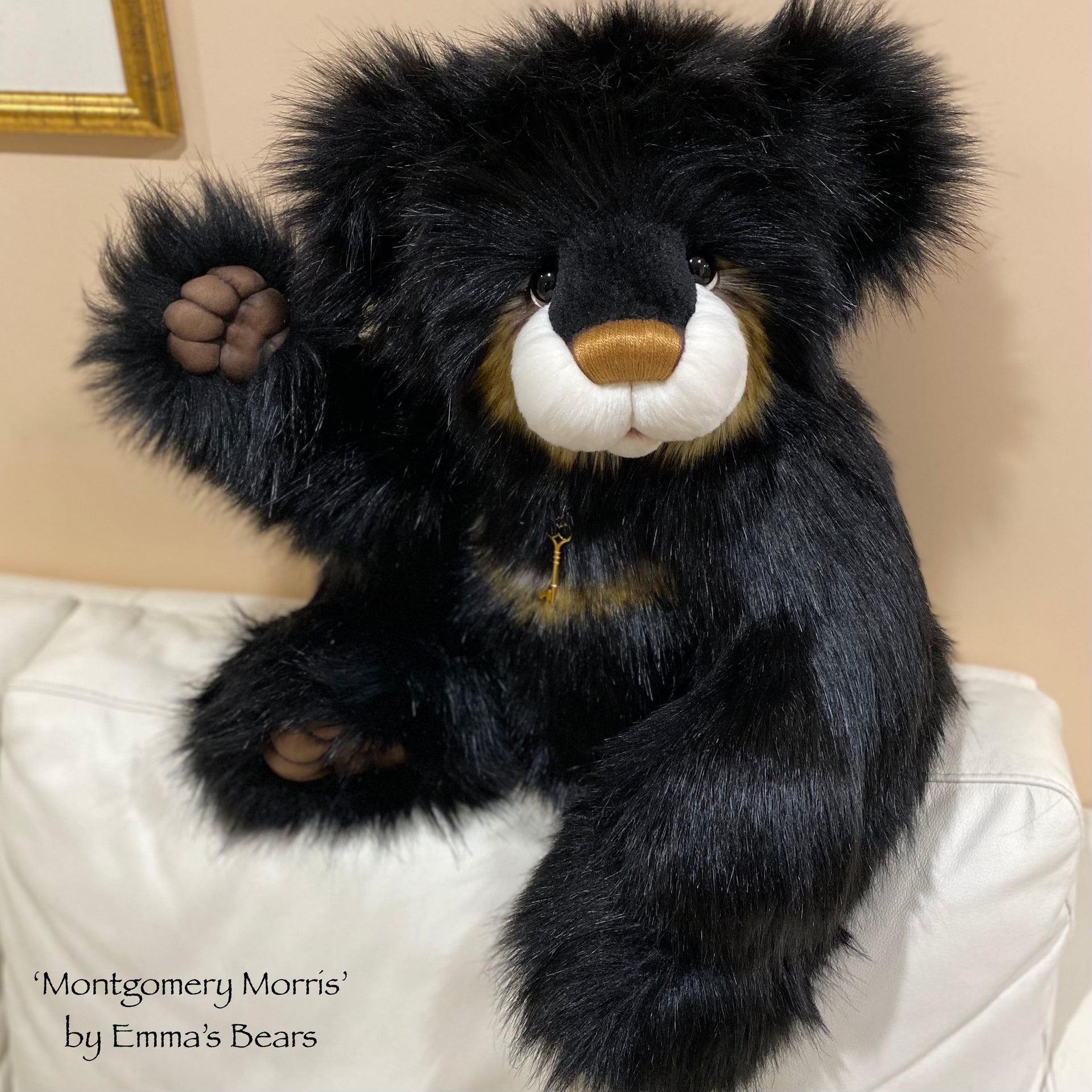 Montgomery Morris - 27" Deluxe Faux Fur Artist Bear by Emmas Bears - OOAK