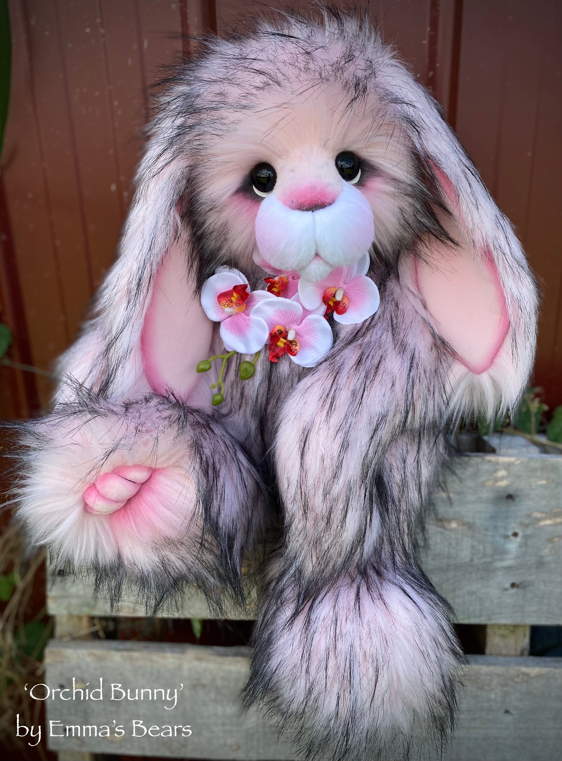 Orchid Bunny - 21" faux fur artist bunny by Emma's Bears - OOAK