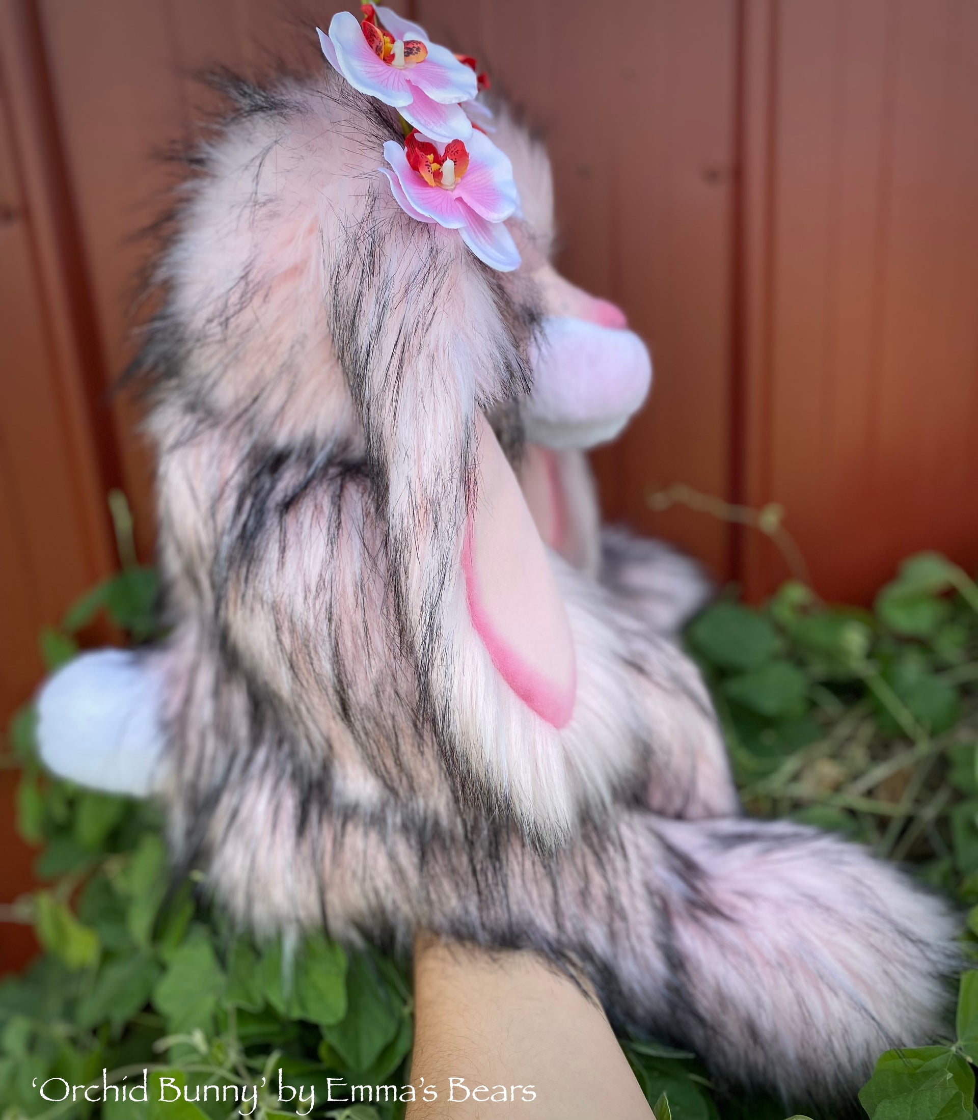 Orchid Bunny - 21" faux fur artist bunny by Emma's Bears - OOAK