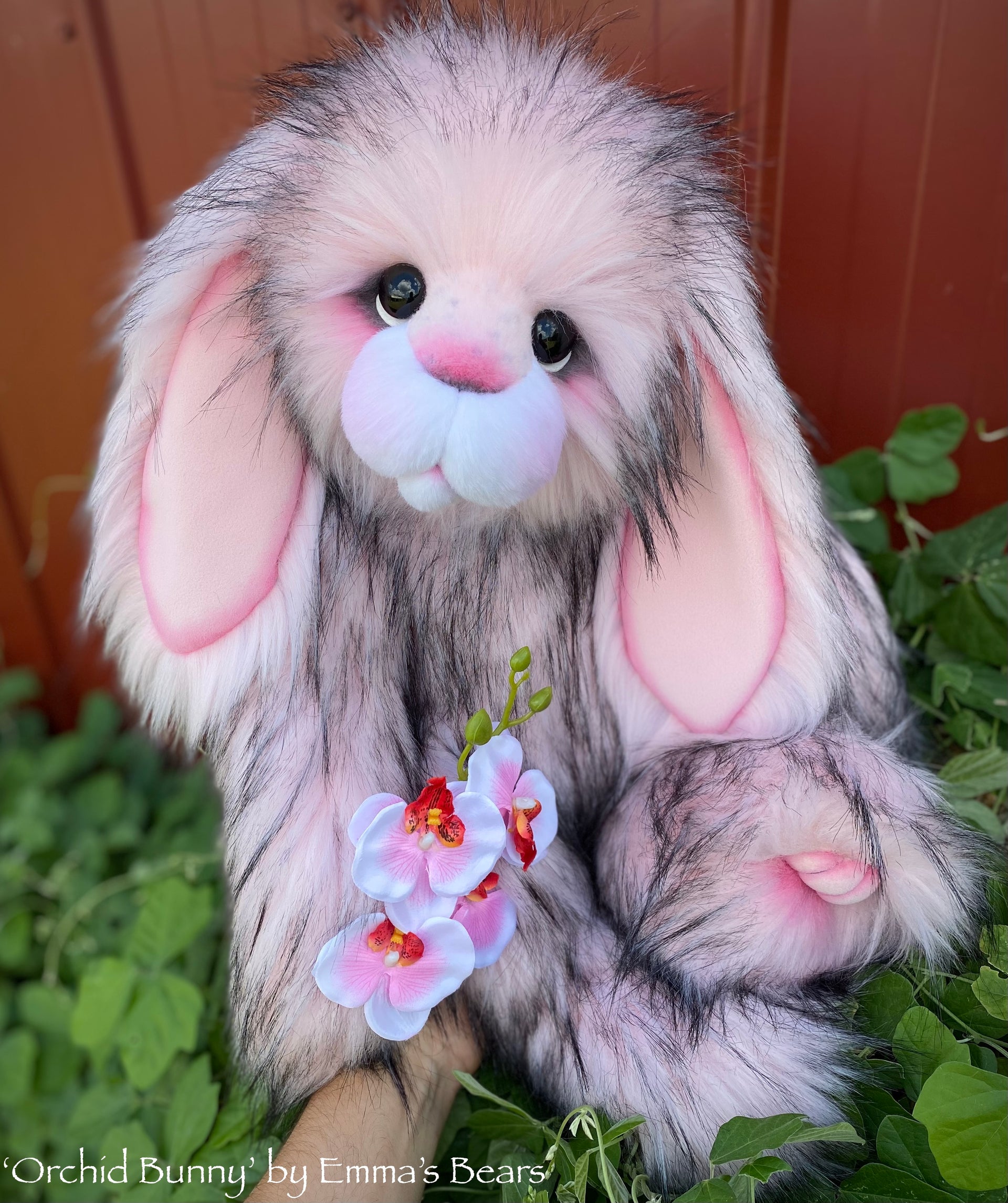 Orchid Bunny - 21" faux fur artist bunny by Emma's Bears - OOAK