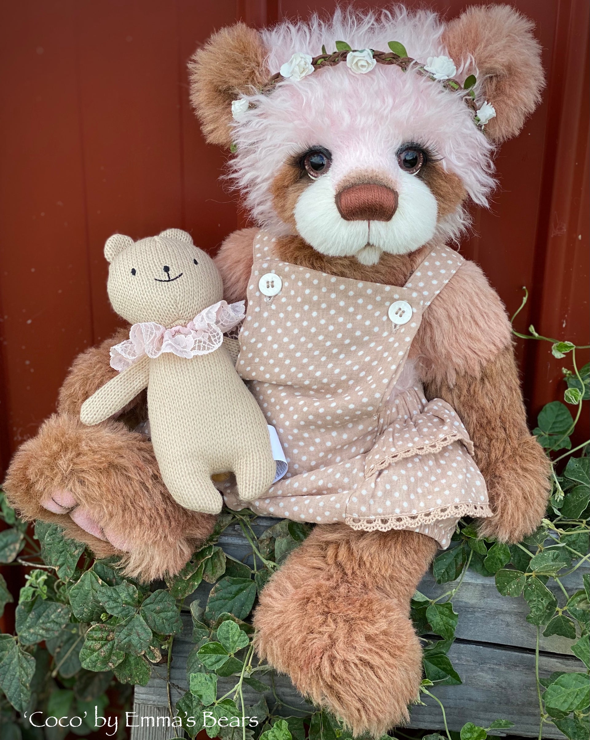 Coco - 18" Hand-Dyed Mohair and Alpaca Artist Baby Bear by Emma's Bears - OOAK