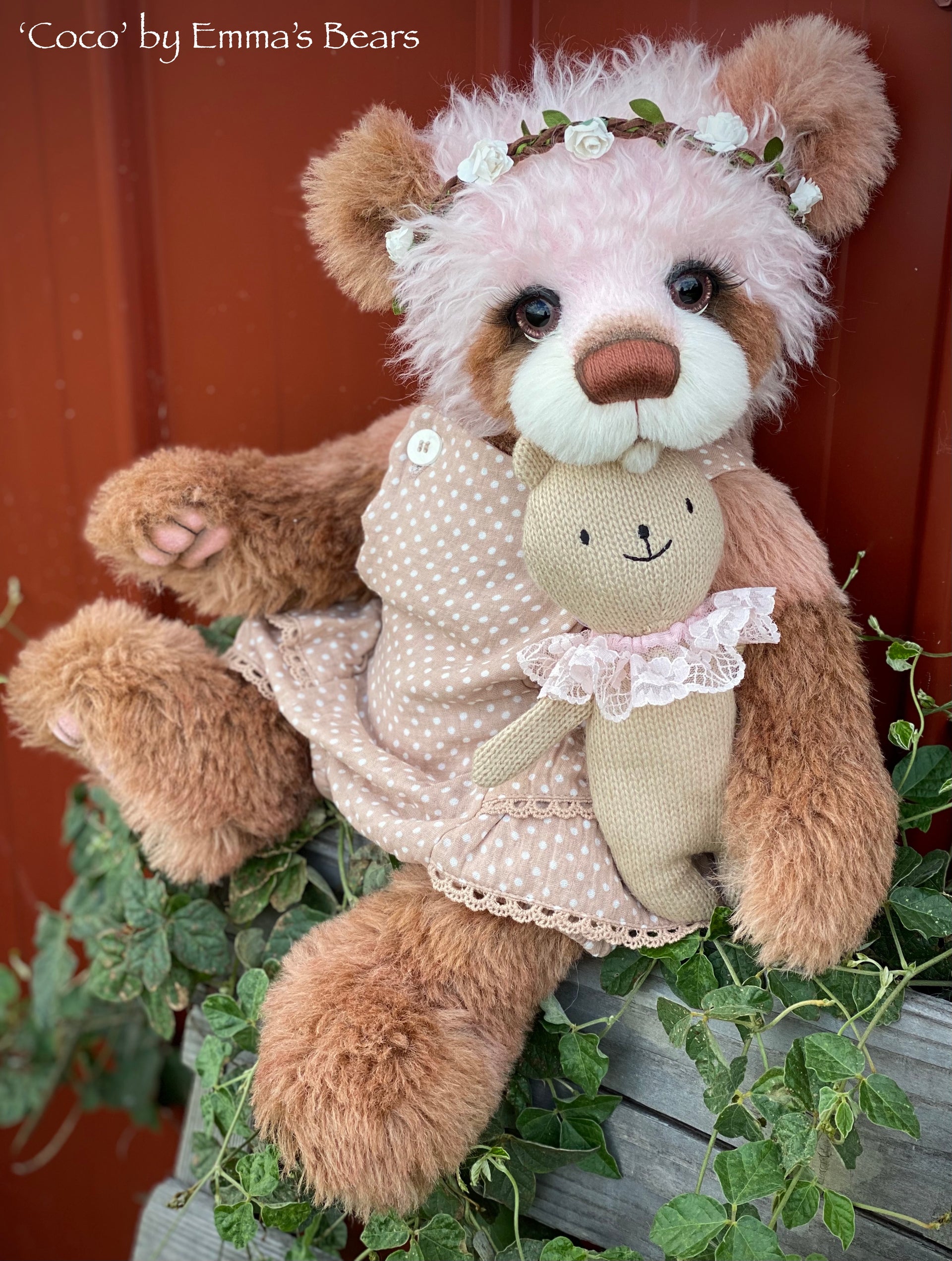 Coco - 18" Hand-Dyed Mohair and Alpaca Artist Baby Bear by Emma's Bears - OOAK