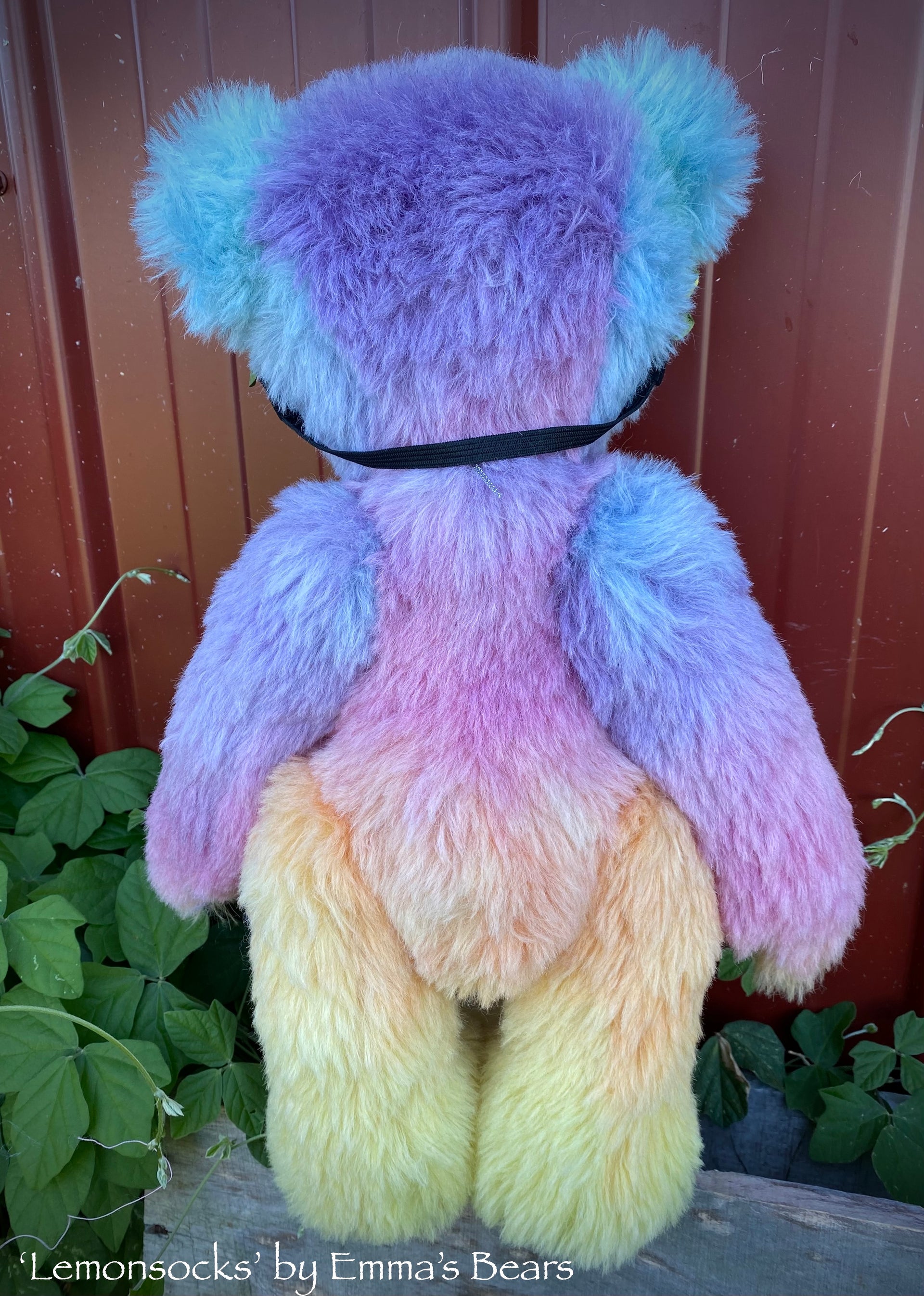 Lemonsocks - 16" Hand-Dyed Rainbow Bear by Emma's Bears - OOAK