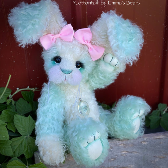 Cottontail - 13" Hand-Dyed Mint Bunny by Emma's Bears - OOAK