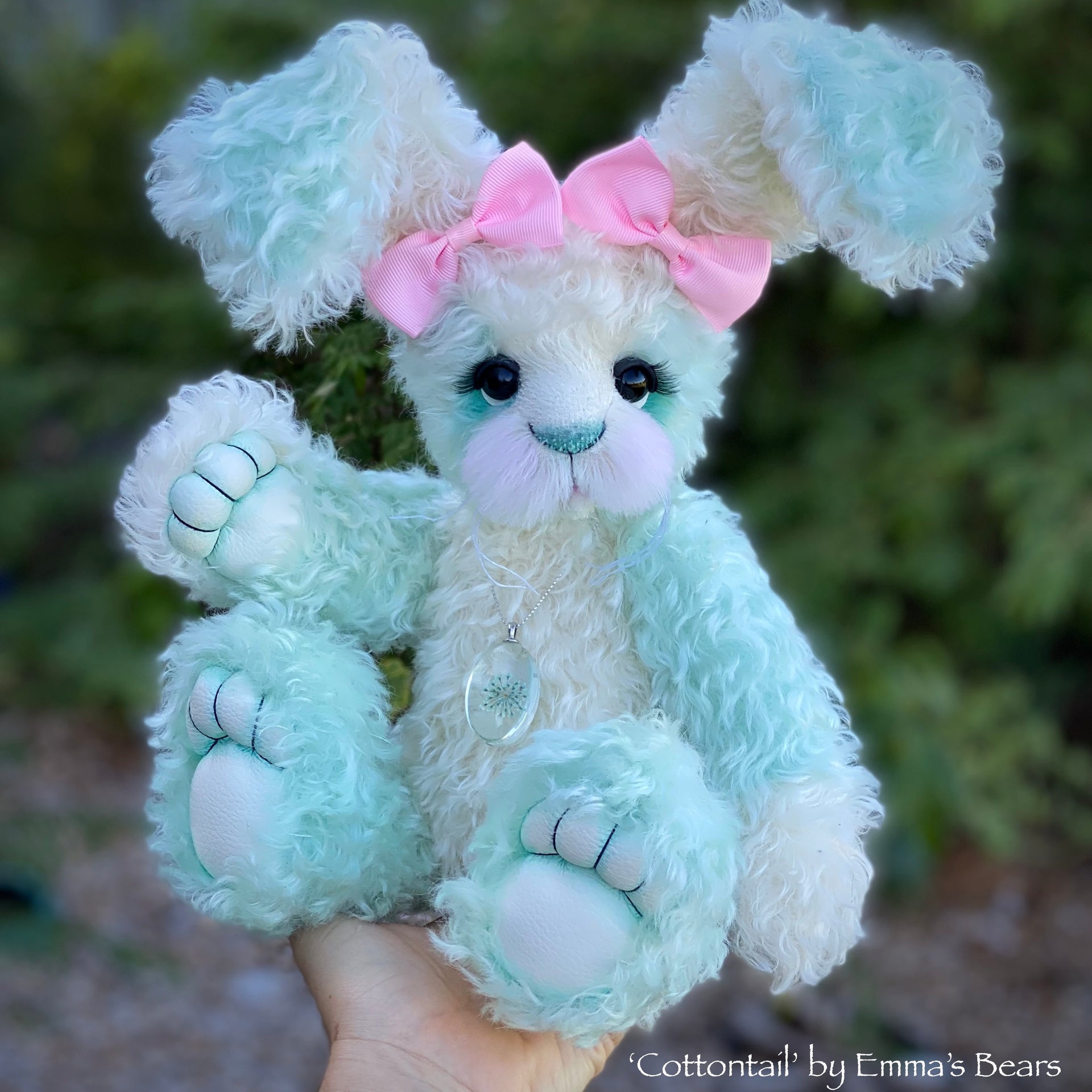 Cottontail - 13" Hand-Dyed Mint Bunny by Emma's Bears - OOAK