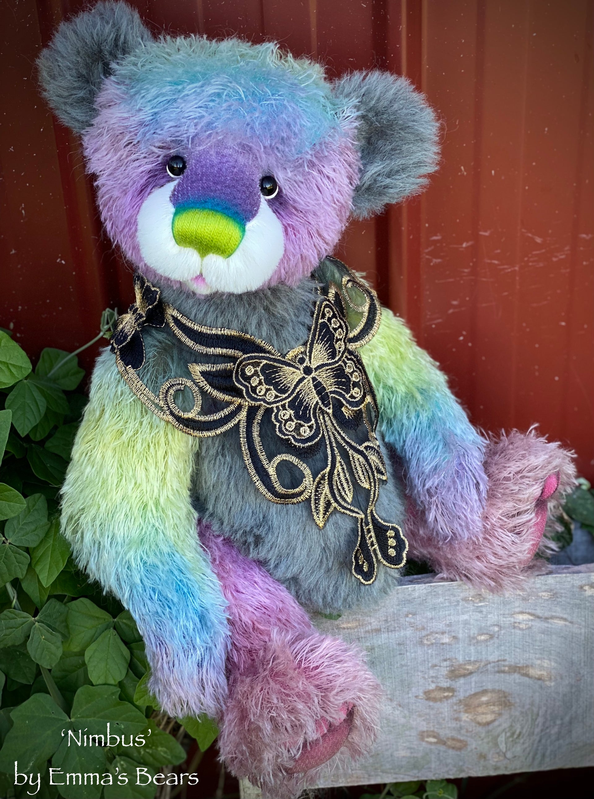 Nimbus - 18" Hand-Dyed String Mohair and Alpaca Bear by Emma's Bears - OOAK