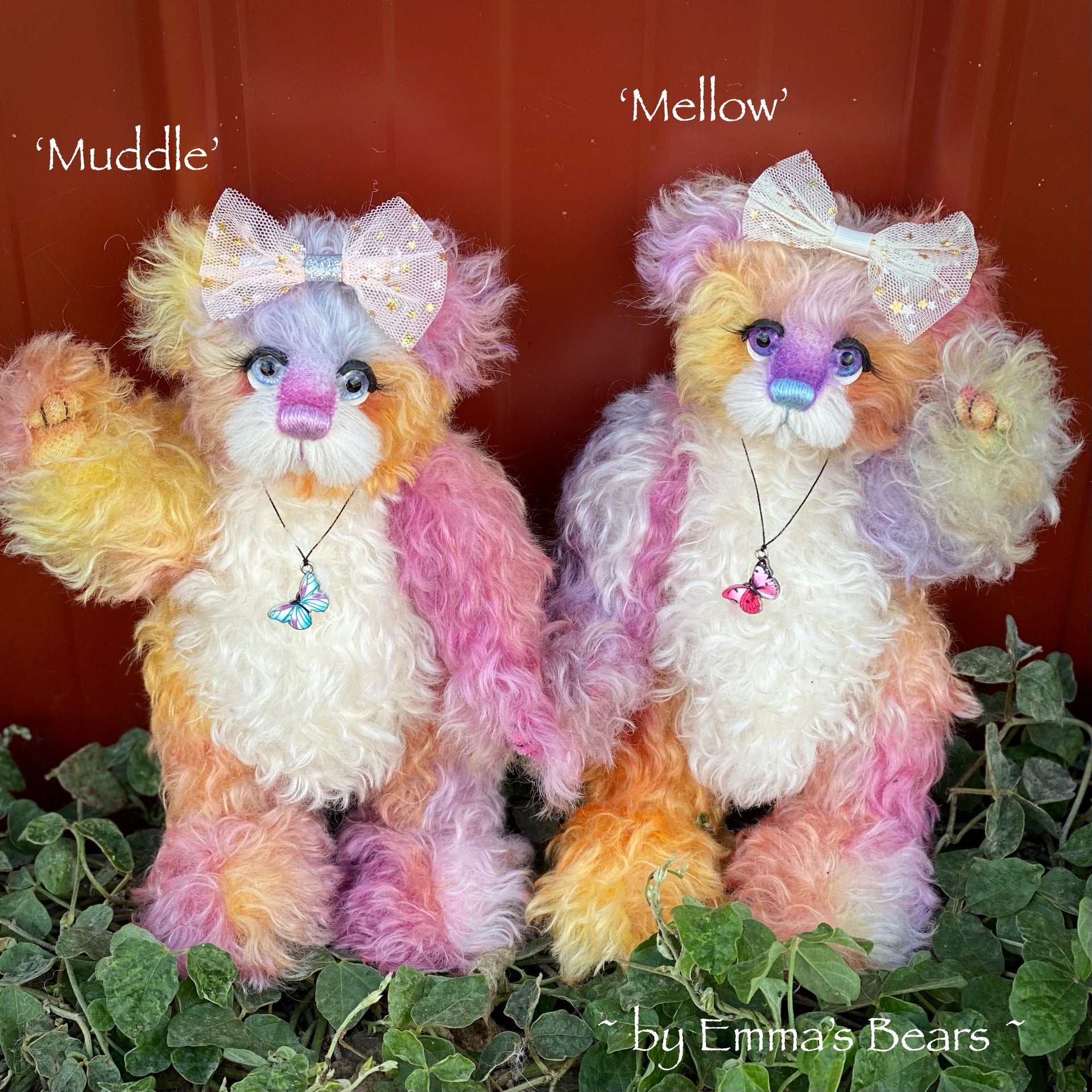 Mellow - 9" hand dyed kid mohair bear by Emmas Bears - OOAK