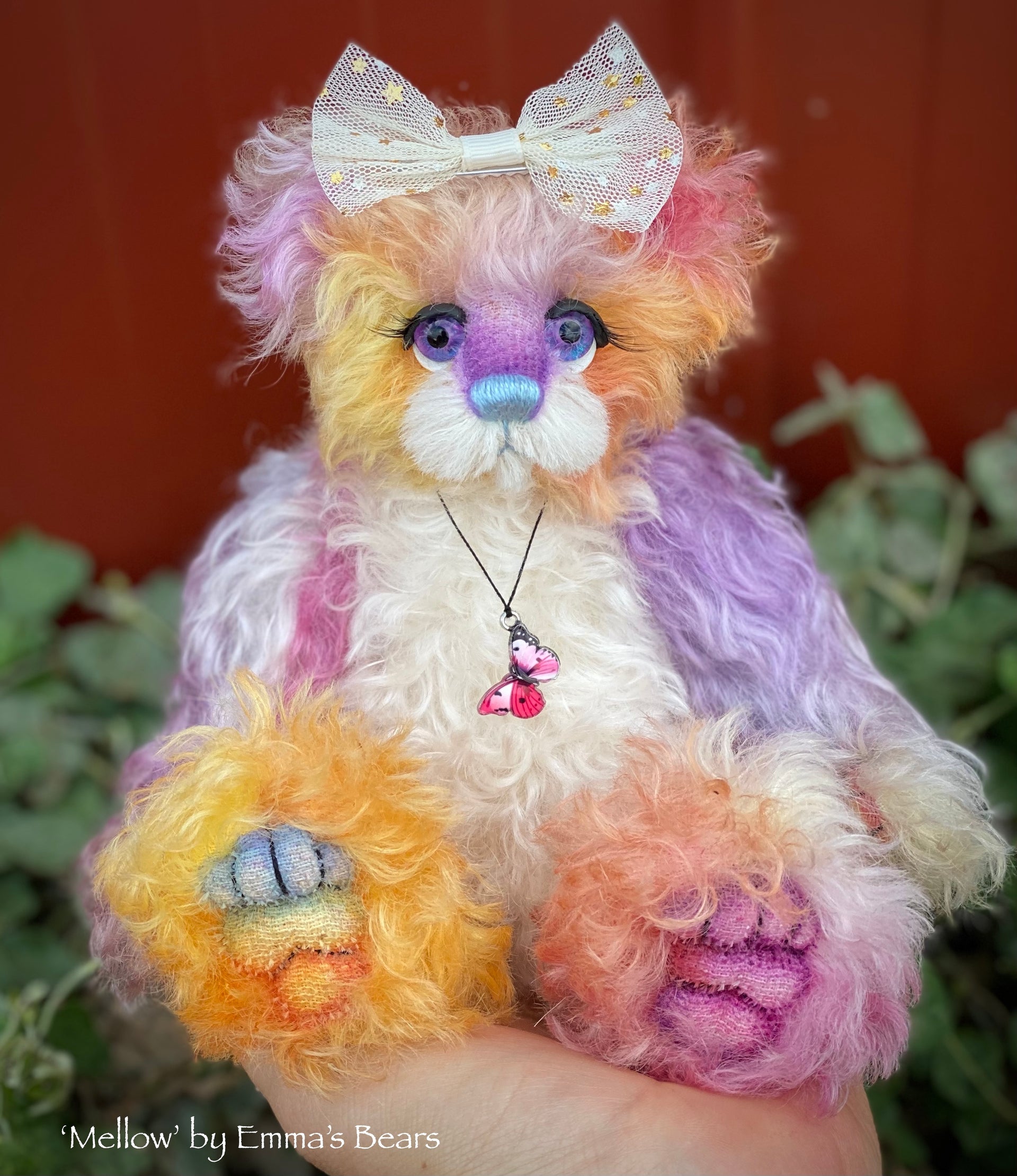 Mellow - 9" hand dyed kid mohair bear by Emmas Bears - OOAK