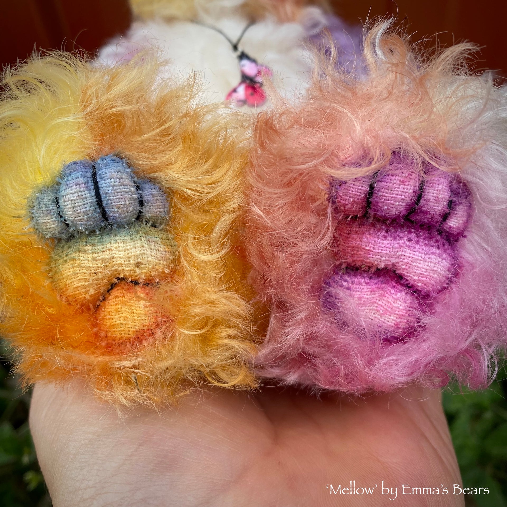 Mellow - 9" hand dyed kid mohair bear by Emmas Bears - OOAK