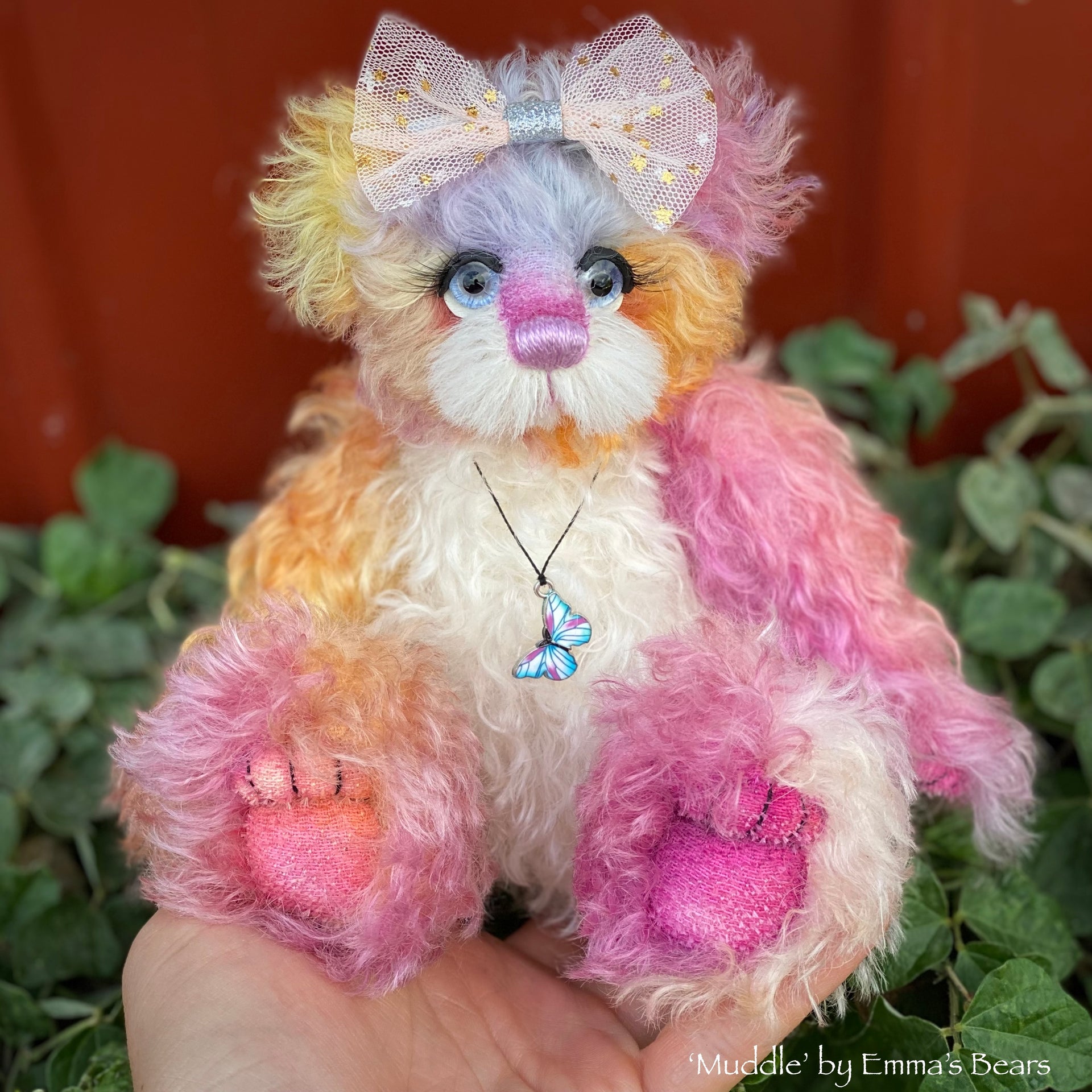 Muddle - 9" hand dyed kid mohair bear by Emmas Bears - OOAK