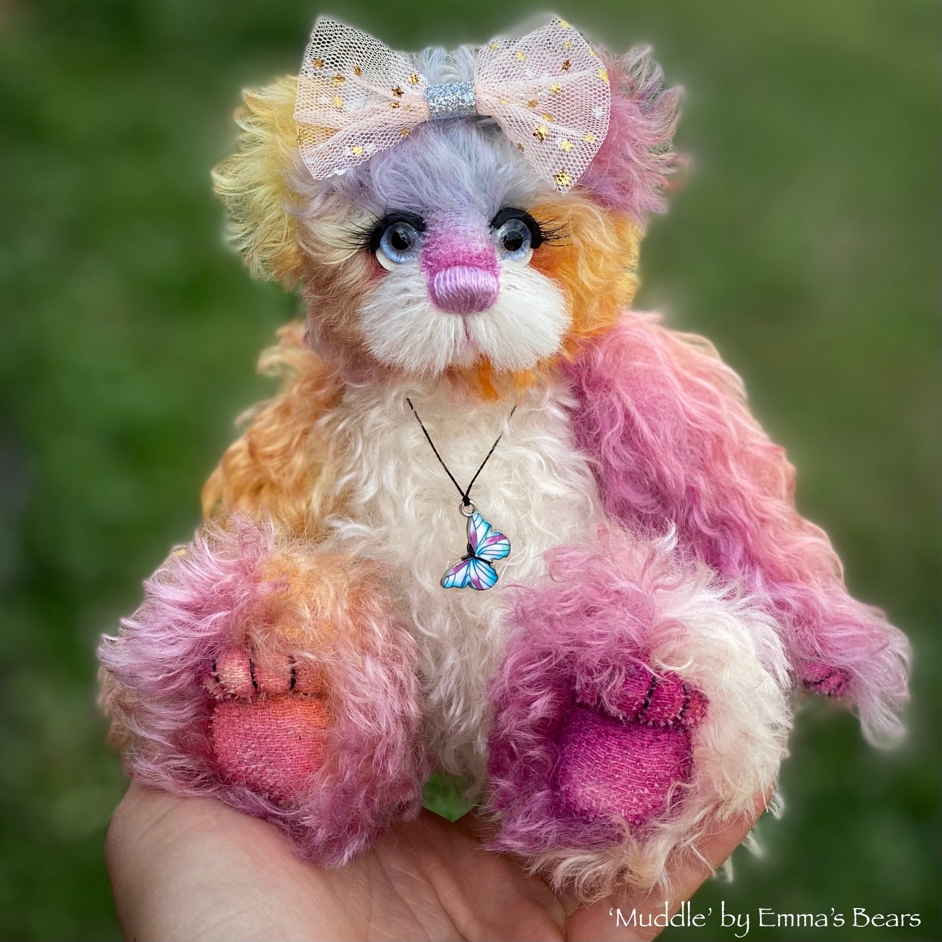 Muddle - 9" hand dyed kid mohair bear by Emmas Bears - OOAK