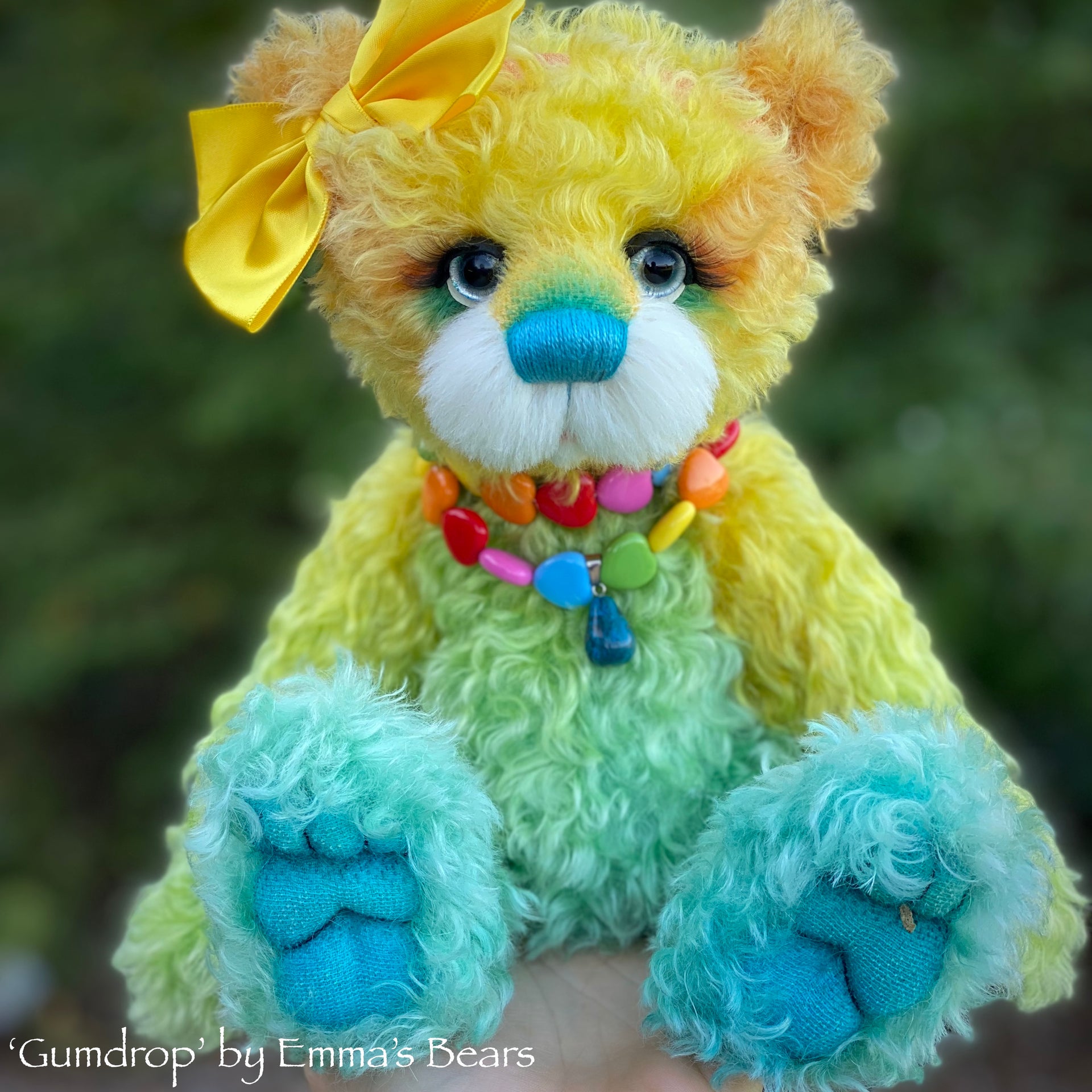 Gumdrop - 13" Hand-Dyed kid mohair bear by Emma's Bears - OOAK