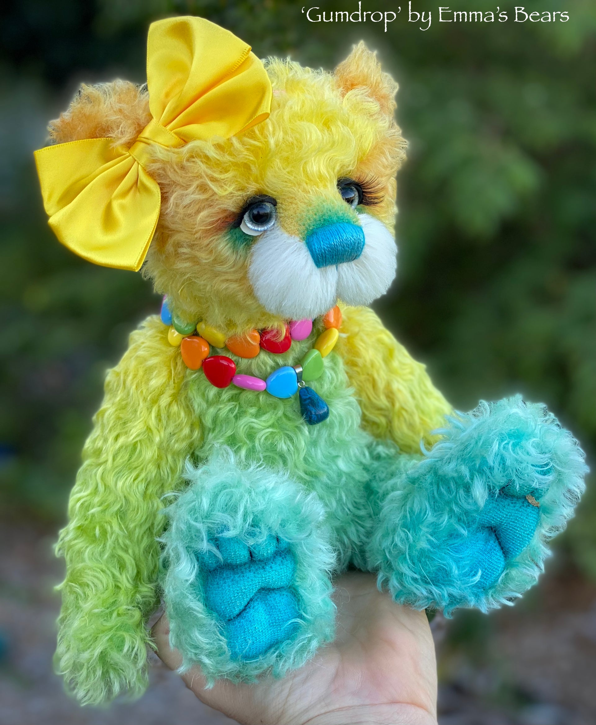 Gumdrop - 13" Hand-Dyed kid mohair bear by Emma's Bears - OOAK