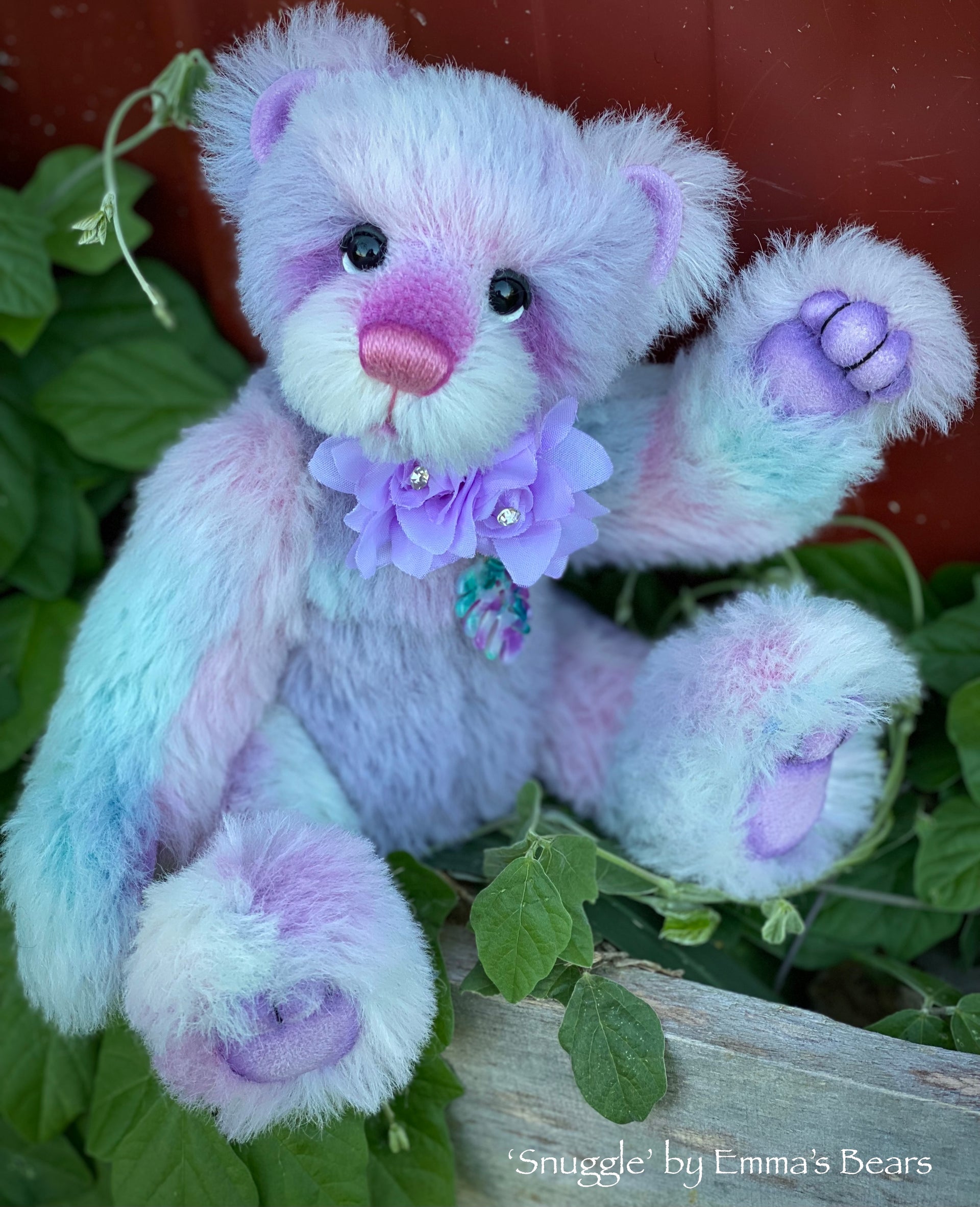 Snuggle - 10" Hand-Dyed alpaca artist bear by Emma's Bears - OOAK