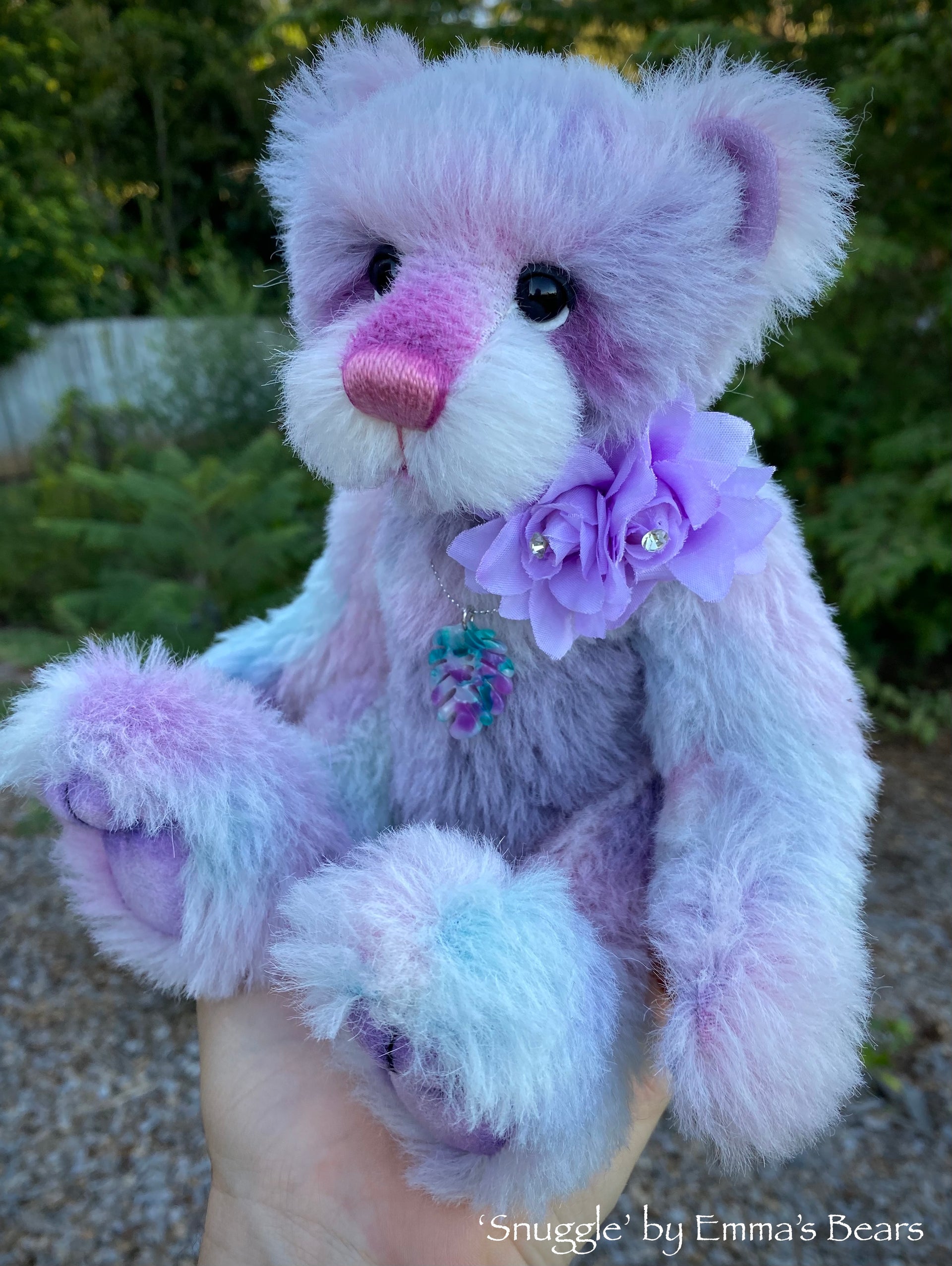 Snuggle - 10" Hand-Dyed alpaca artist bear by Emma's Bears - OOAK