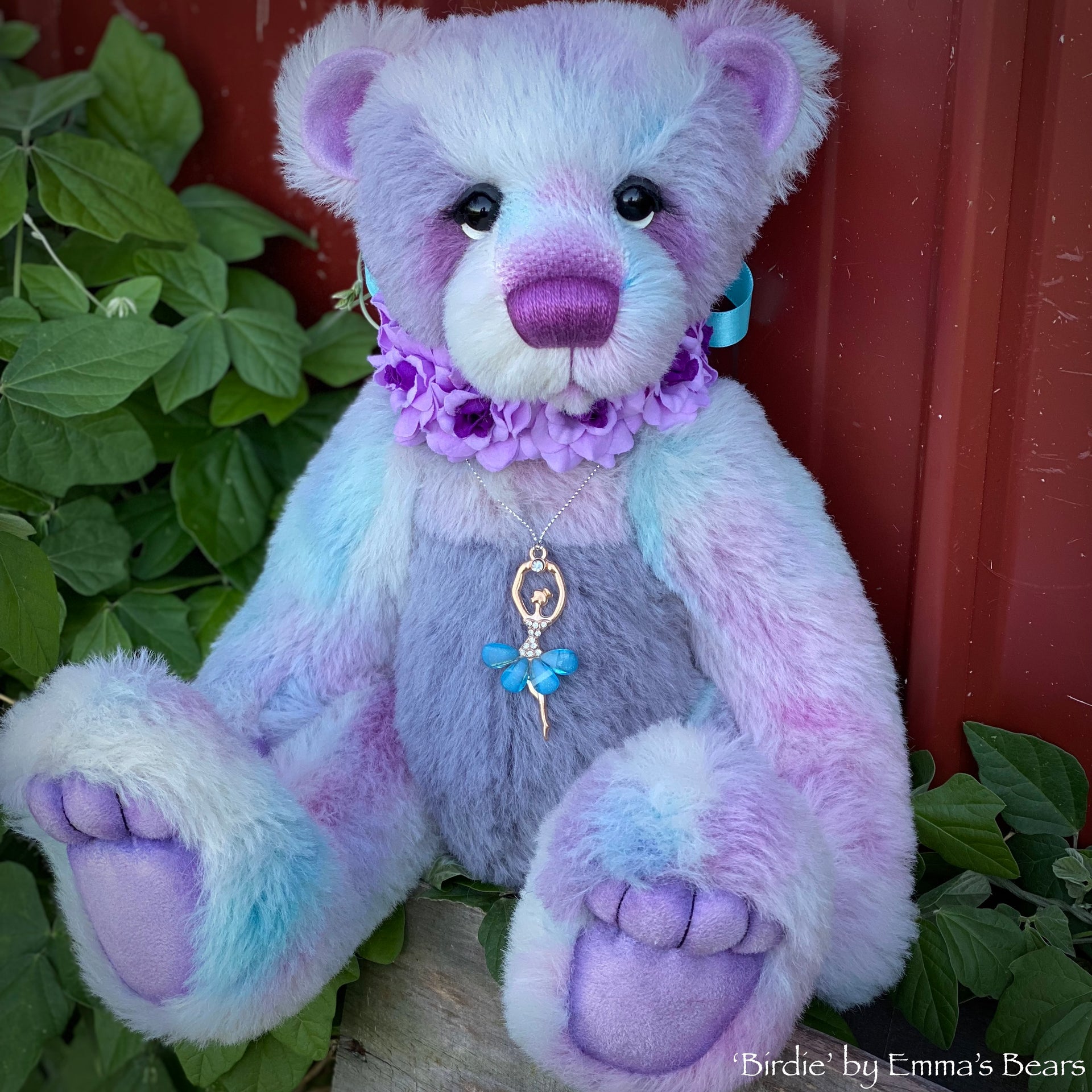 Birdie - 16" Hand-Dyed alpaca artist bear by Emma's Bears - OOAK