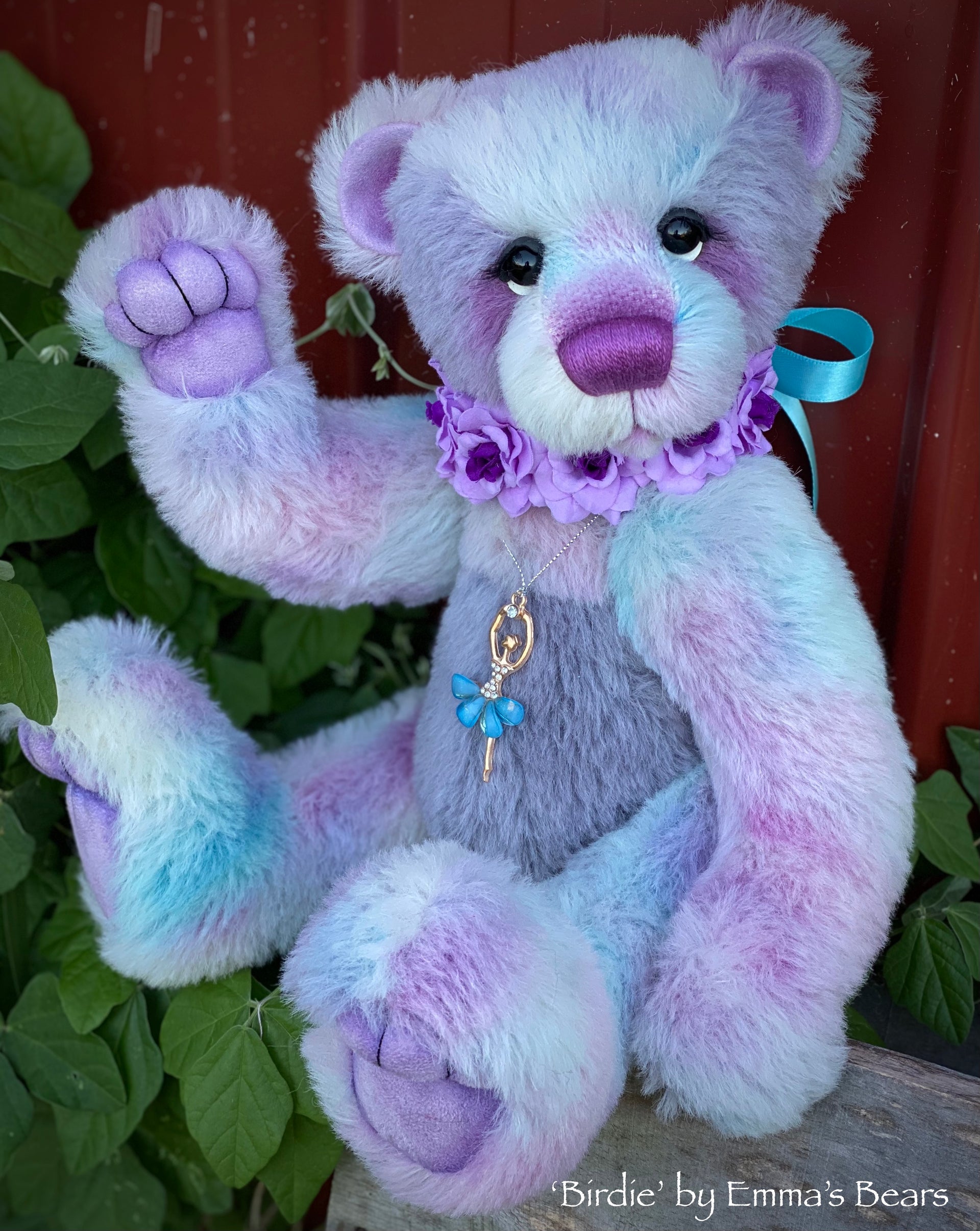 Birdie - 16" Hand-Dyed alpaca artist bear by Emma's Bears - OOAK