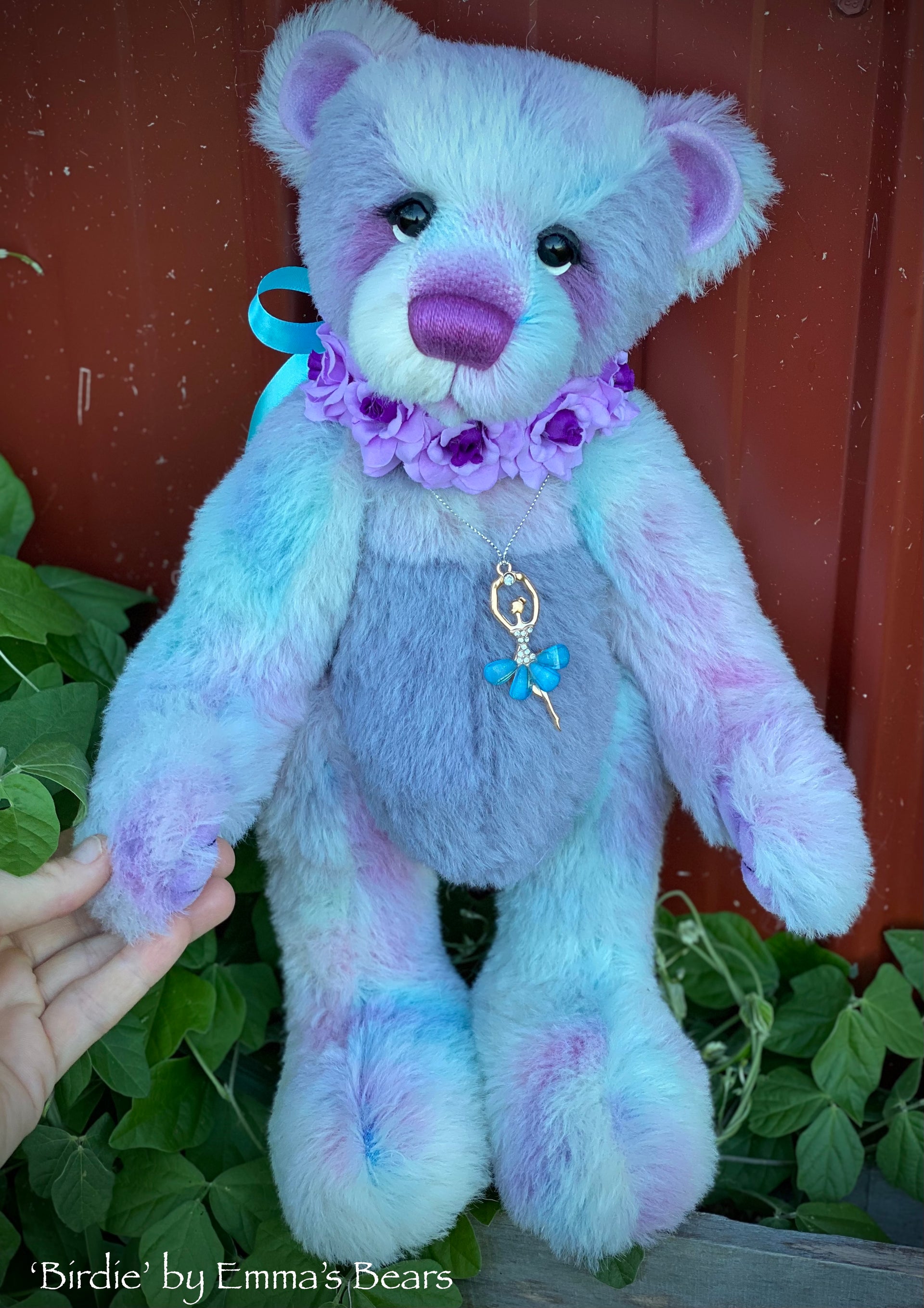 Birdie - 16" Hand-Dyed alpaca artist bear by Emma's Bears - OOAK