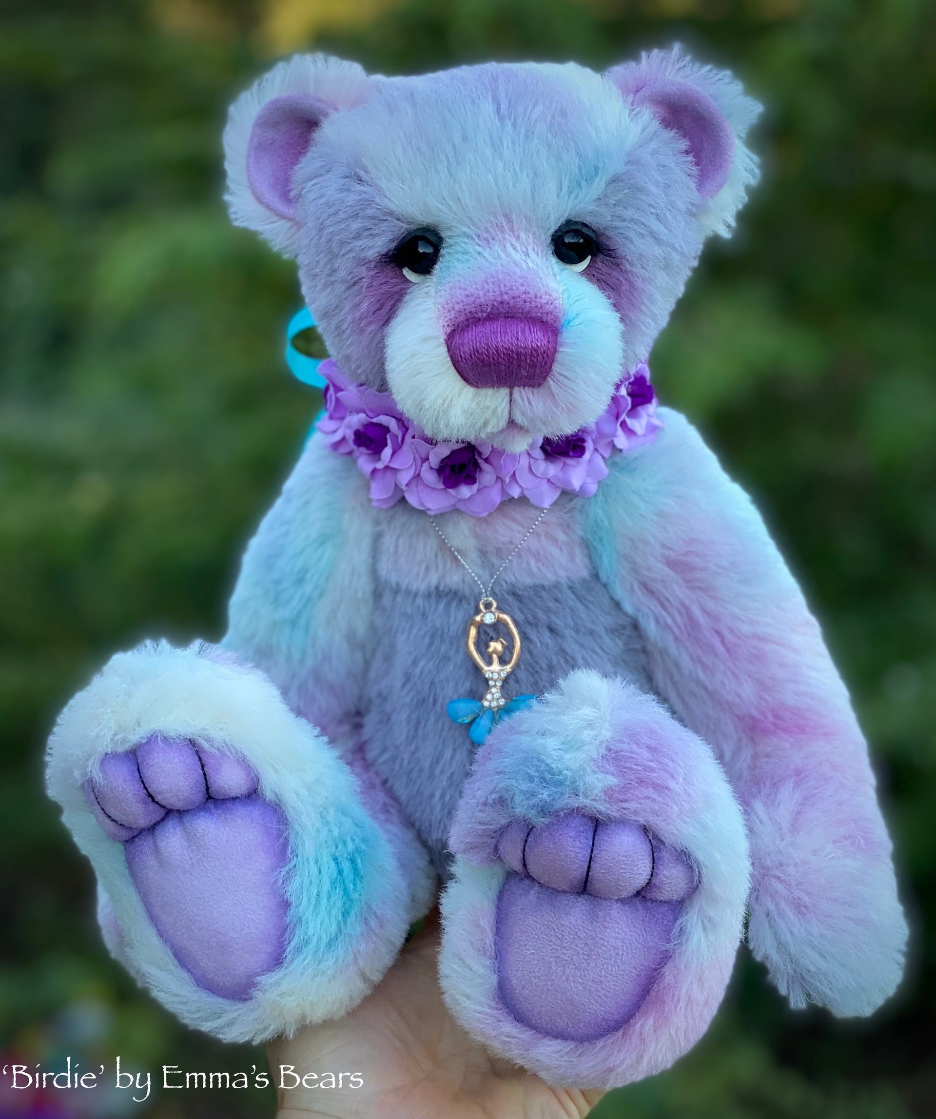 Birdie - 16" Hand-Dyed alpaca artist bear by Emma's Bears - OOAK