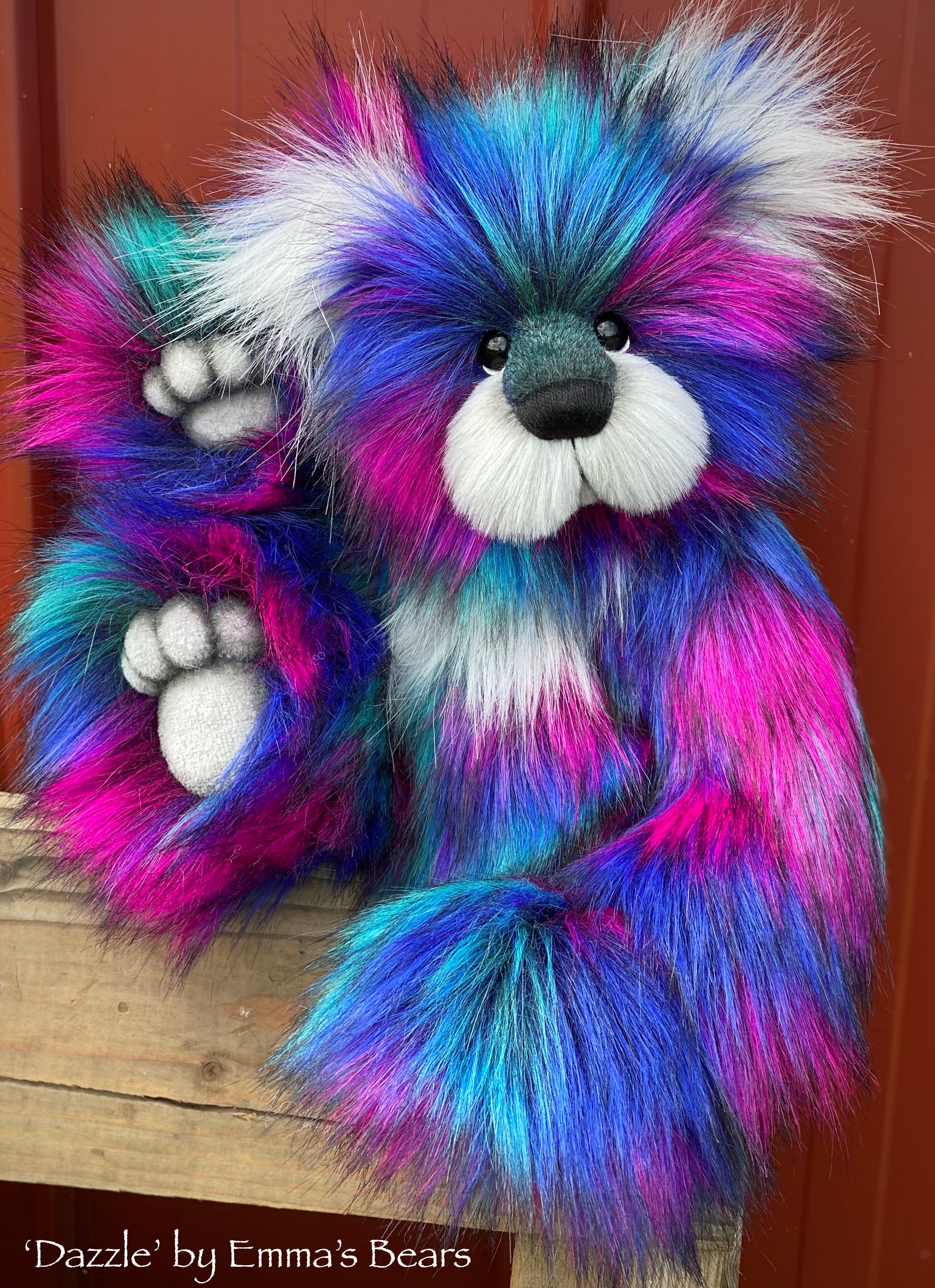 Dazzle - 15" faux fur bear by Emmas Bears - OOAK