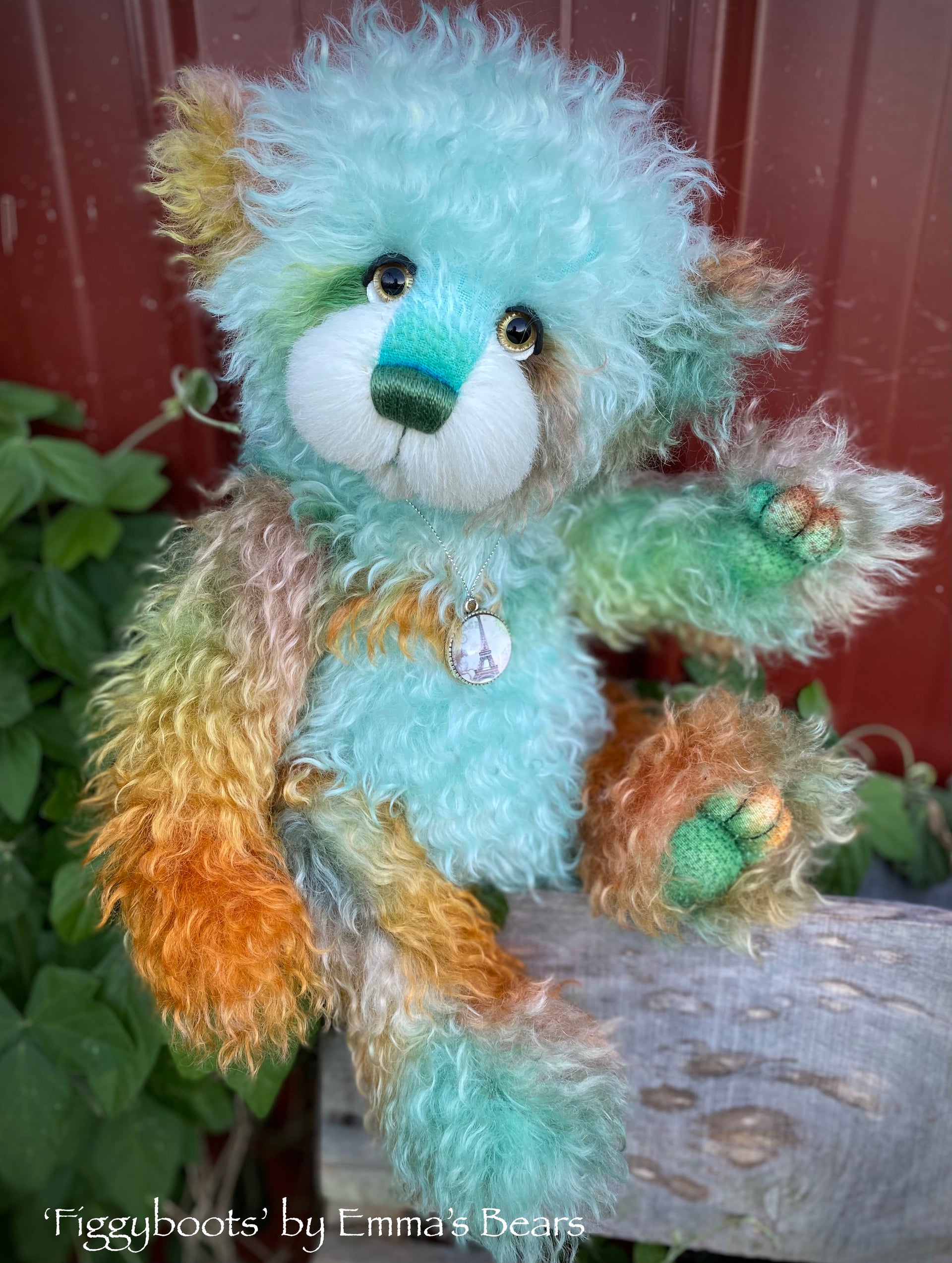 Figgyboots - 15" Hand-Dyed Curlylocks Mohair Artist Bear by Emma's Bears - OOAK
