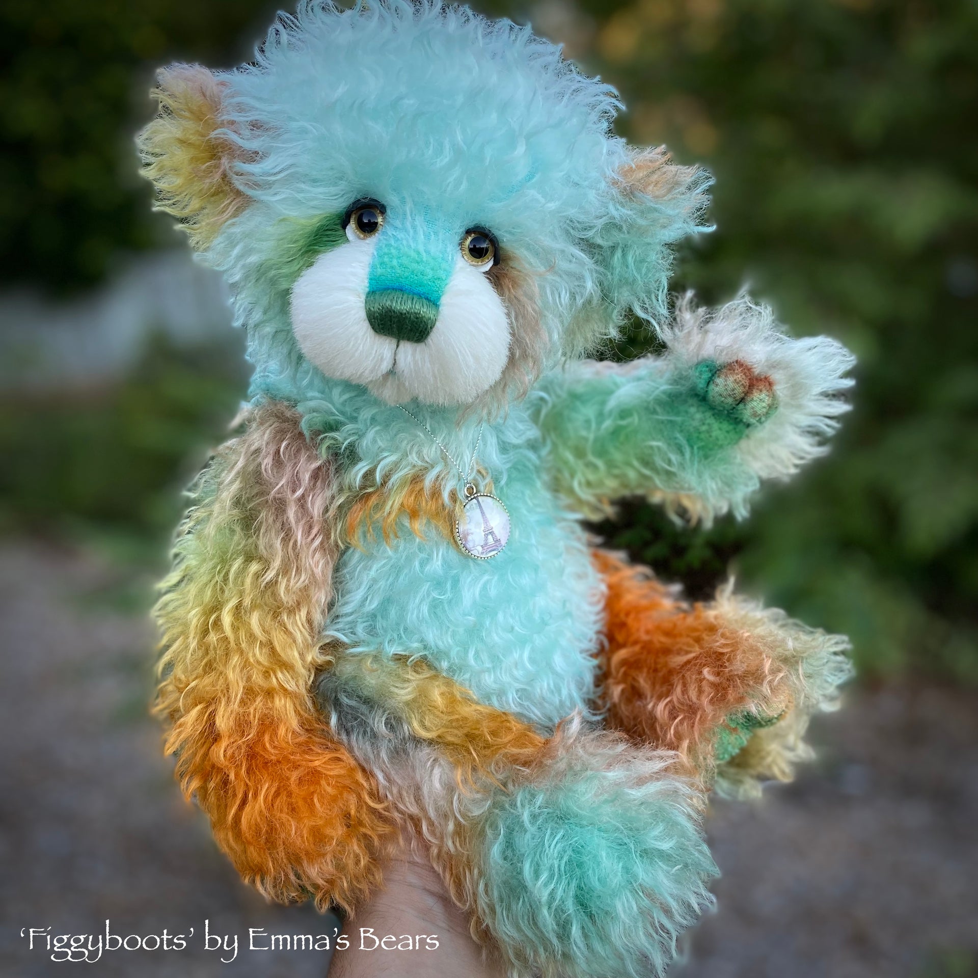 Figgyboots - 15" Hand-Dyed Curlylocks Mohair Artist Bear by Emma's Bears - OOAK