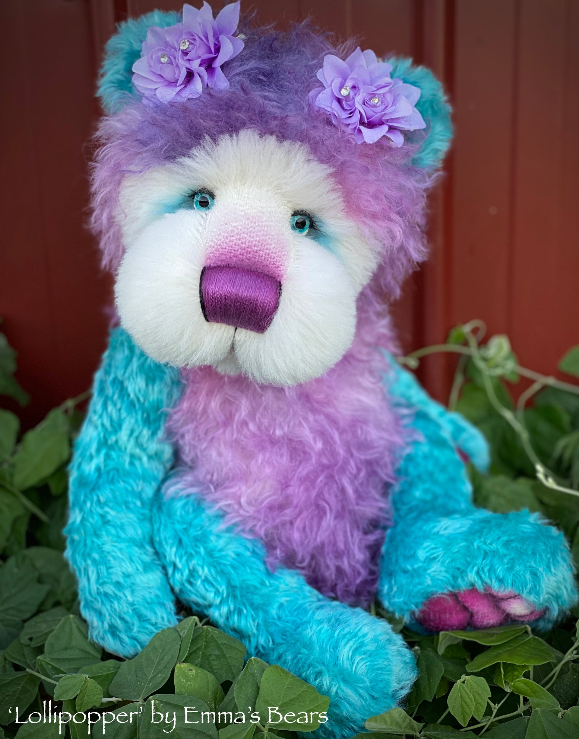 Lollipopper - 17" Hand-Dyed Curlylocks Mohair Artist Bear by Emma's Bears - OOAK