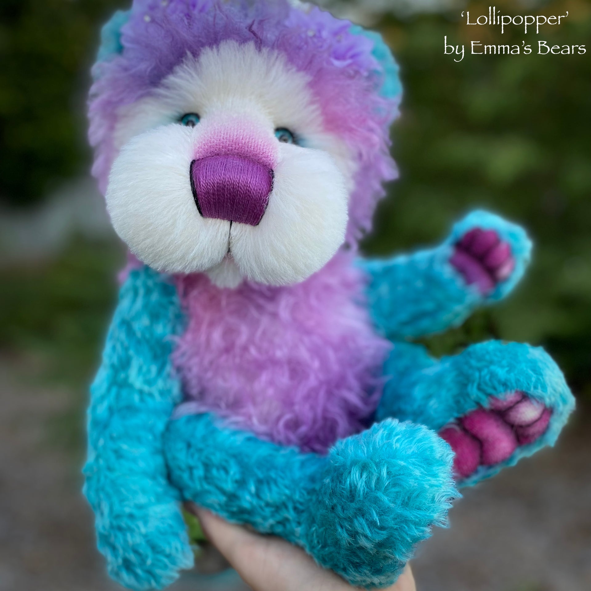 Lollipopper - 17" Hand-Dyed Curlylocks Mohair Artist Bear by Emma's Bears - OOAK