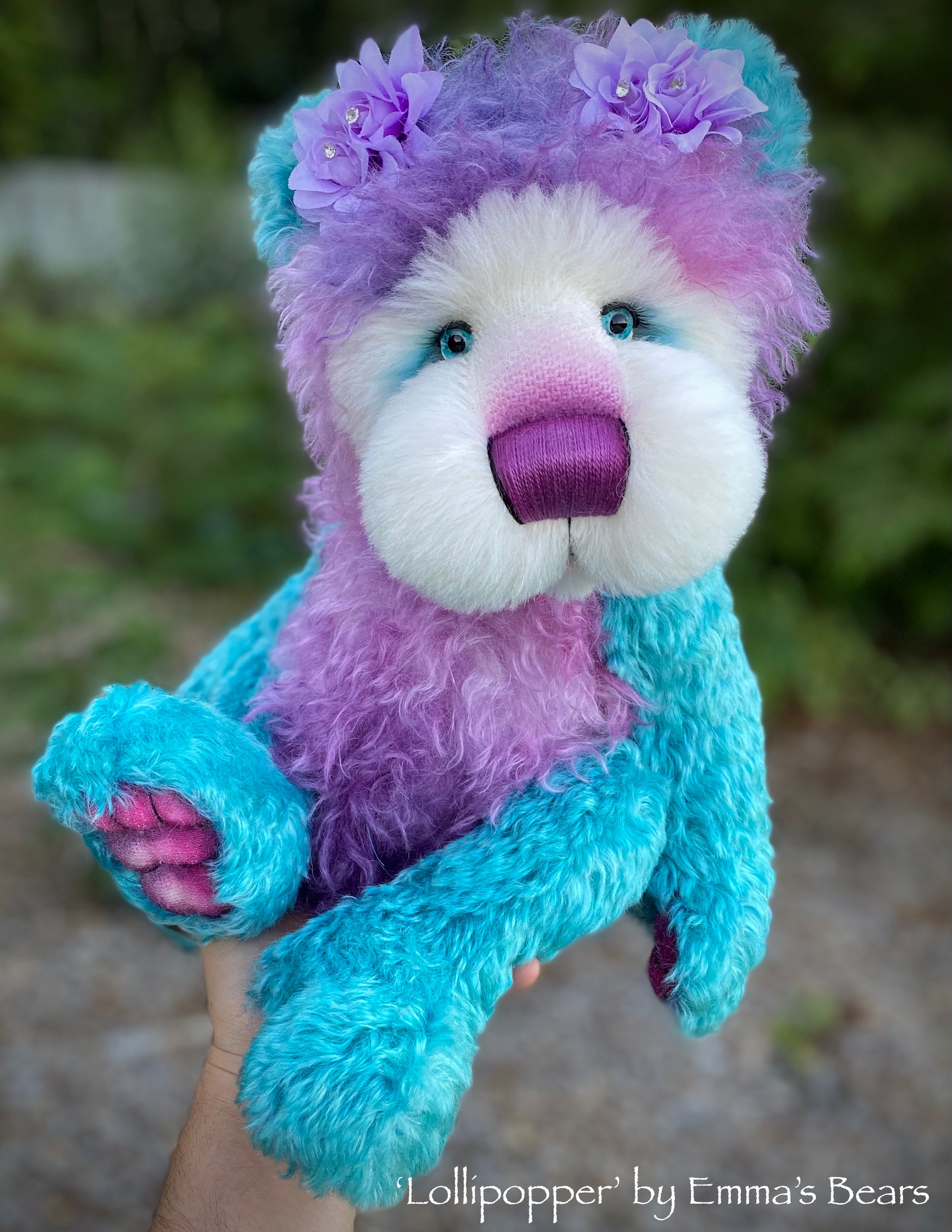 Lollipopper - 17" Hand-Dyed Curlylocks Mohair Artist Bear by Emma's Bears - OOAK