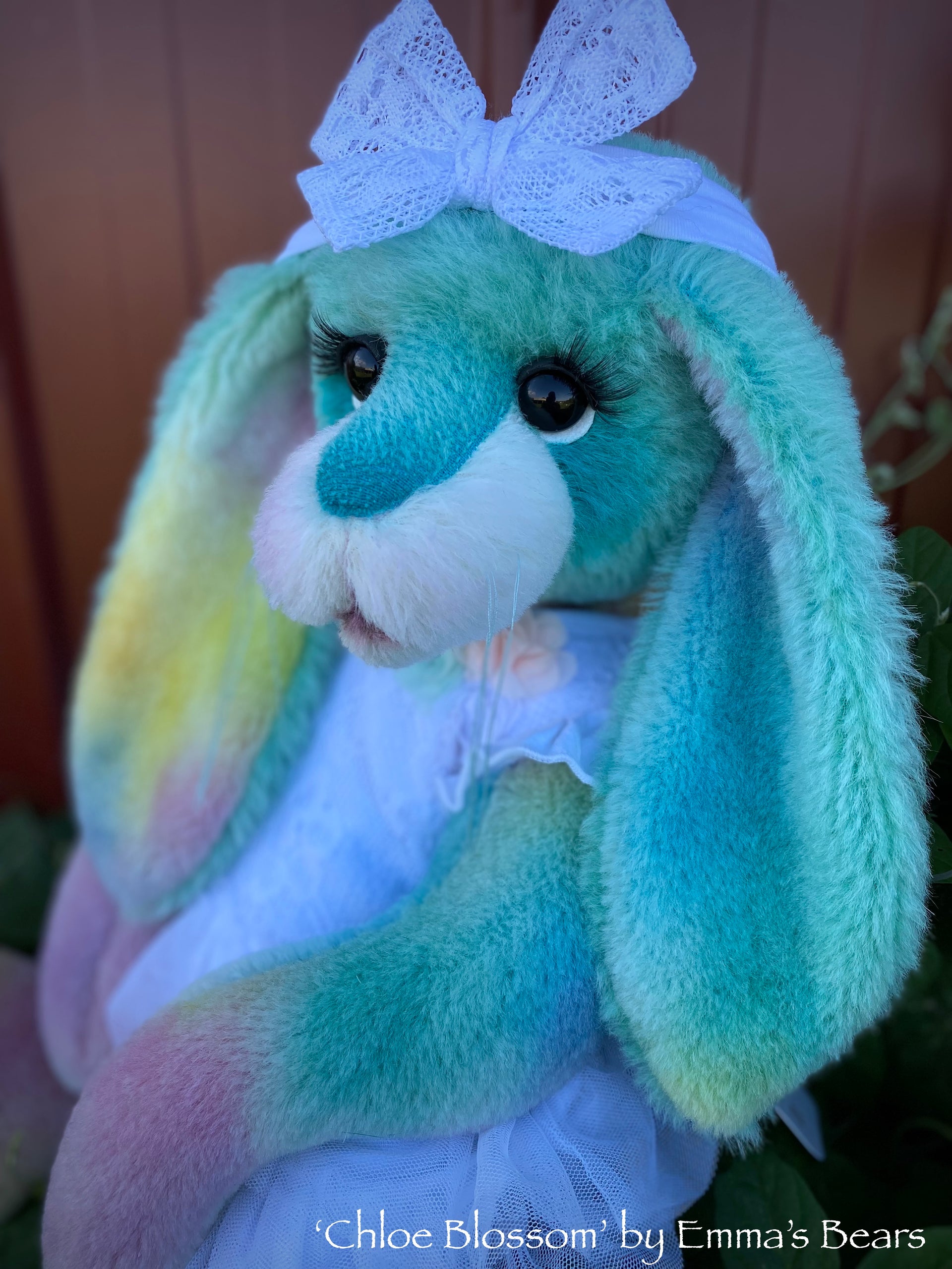 Chloe Blossom - 20" Hand-Dyed Alpaca and Mohair Artist Bunny by Emma's Bears - OOAK