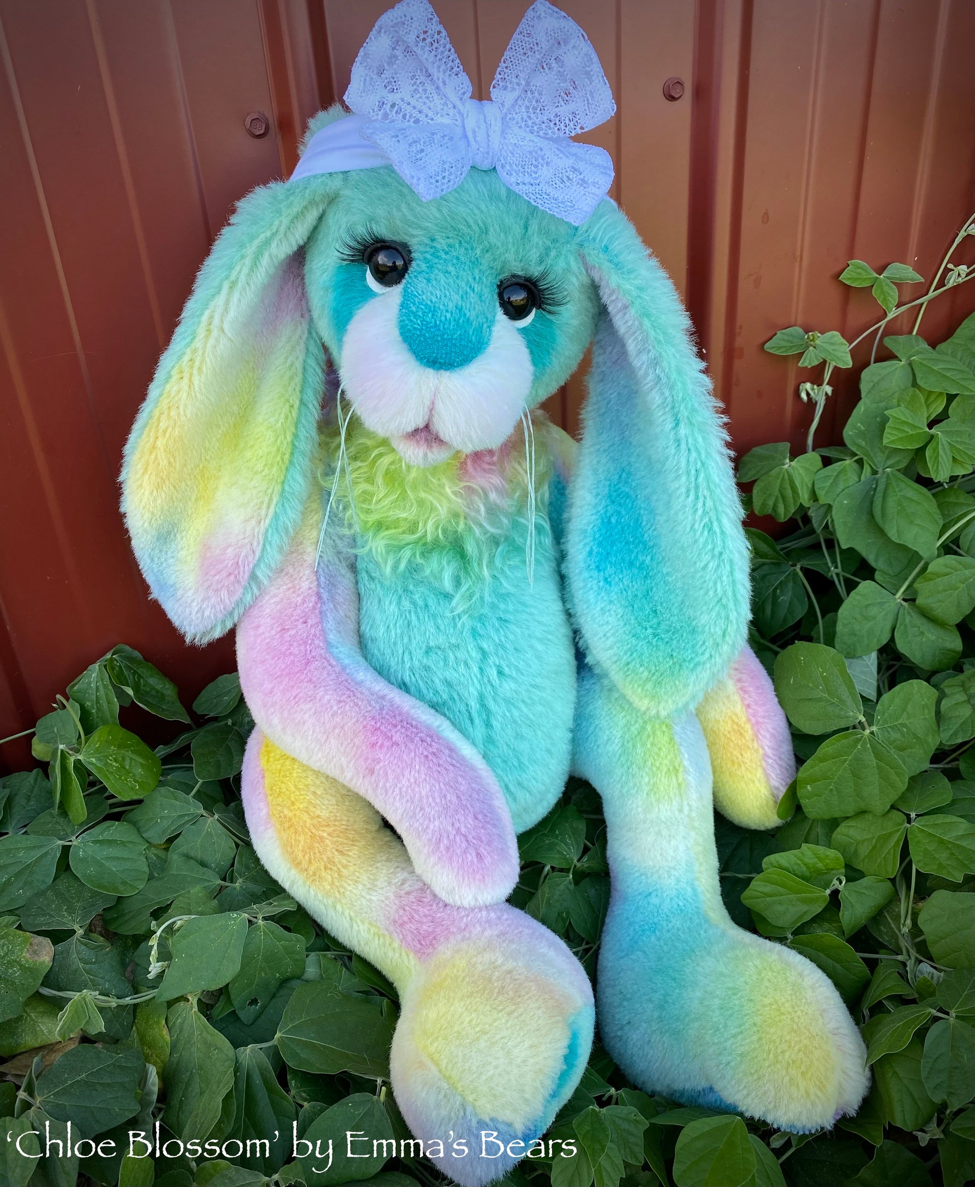 Chloe Blossom - 20" Hand-Dyed Alpaca and Mohair Artist Bunny by Emma's Bears - OOAK