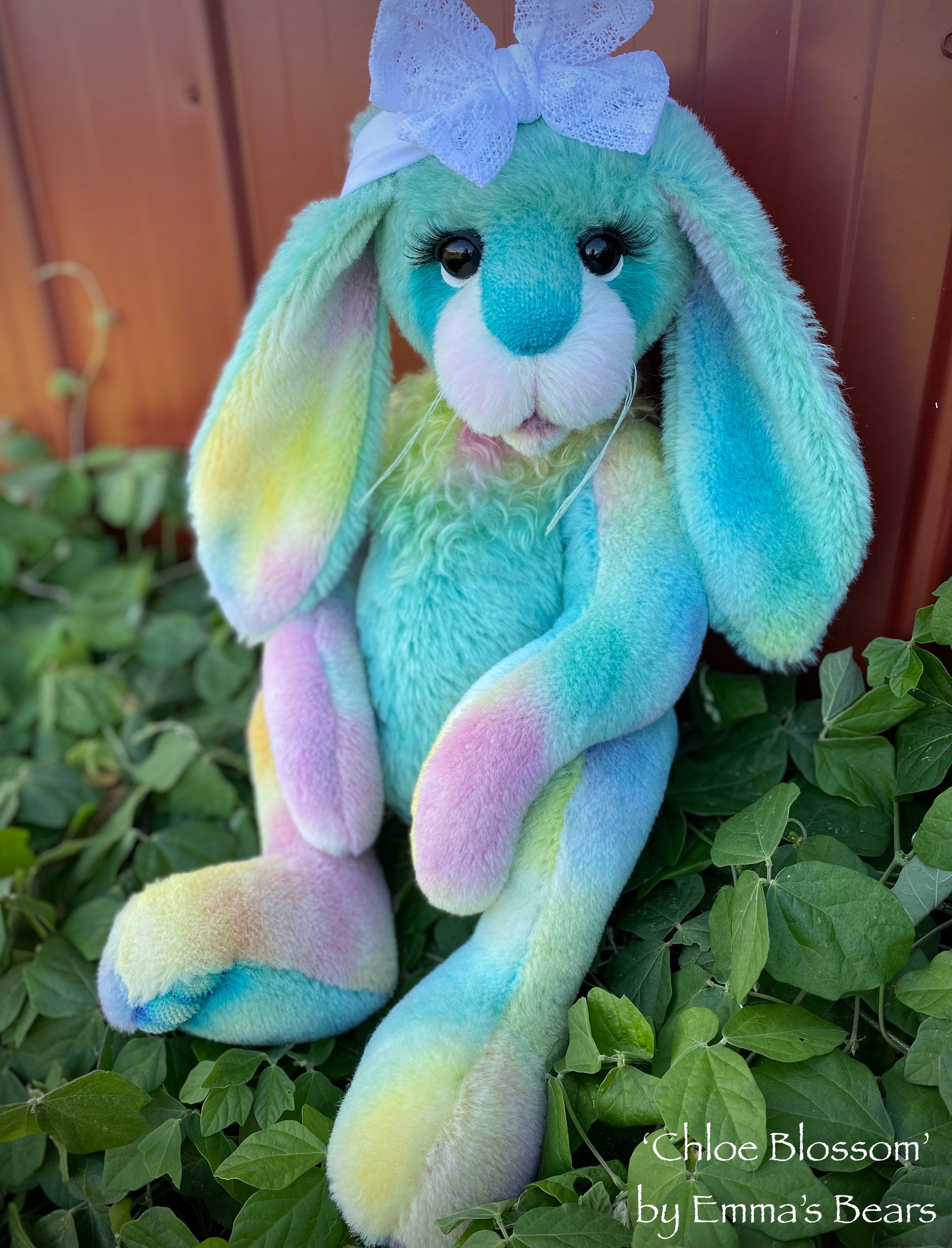 Chloe Blossom - 20" Hand-Dyed Alpaca and Mohair Artist Bunny by Emma's Bears - OOAK