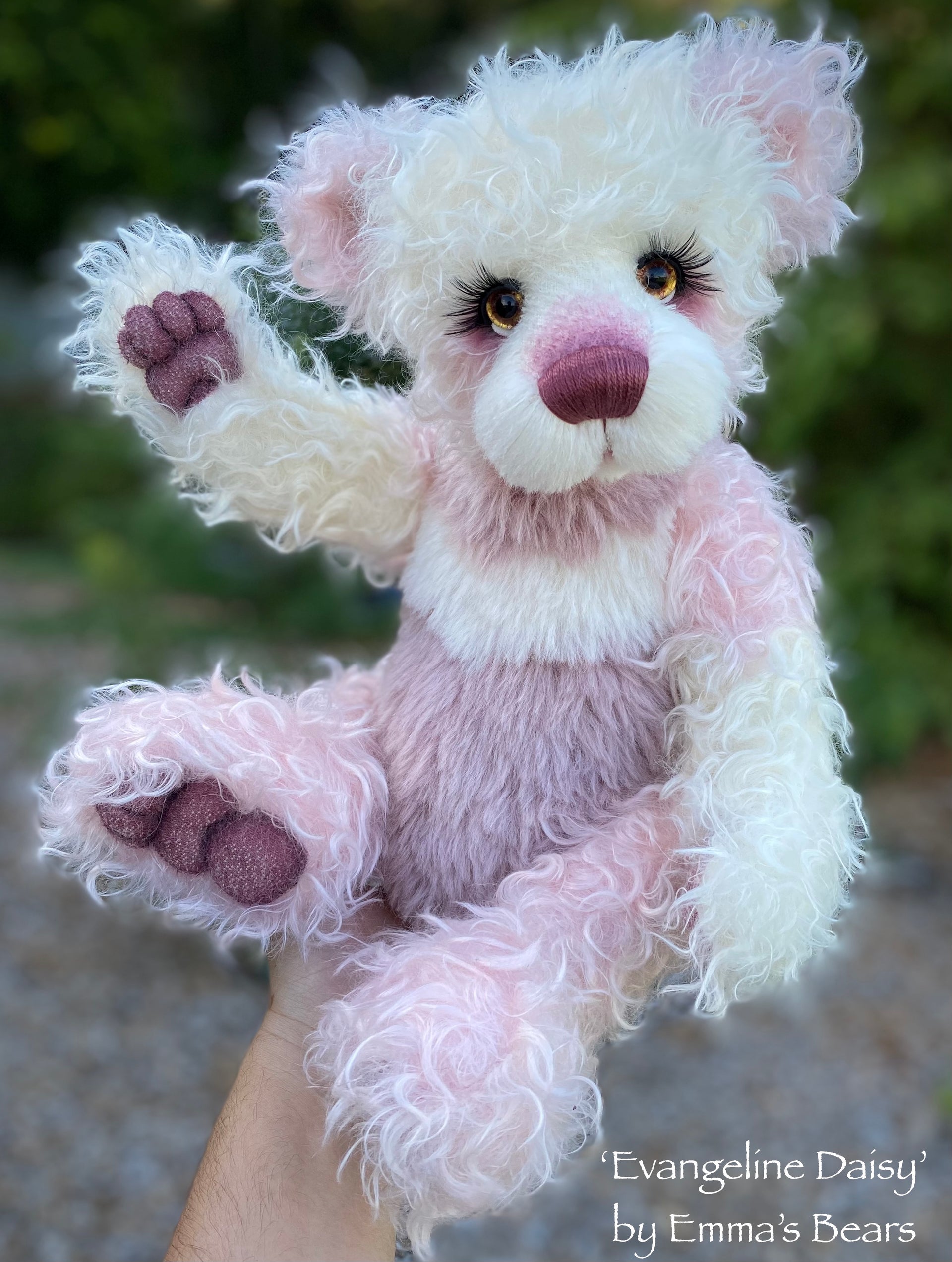 Evangeline Daisy - 17" Hand-Dyed Mohair Artist Baby Bear by Emma's Bears - OOAK