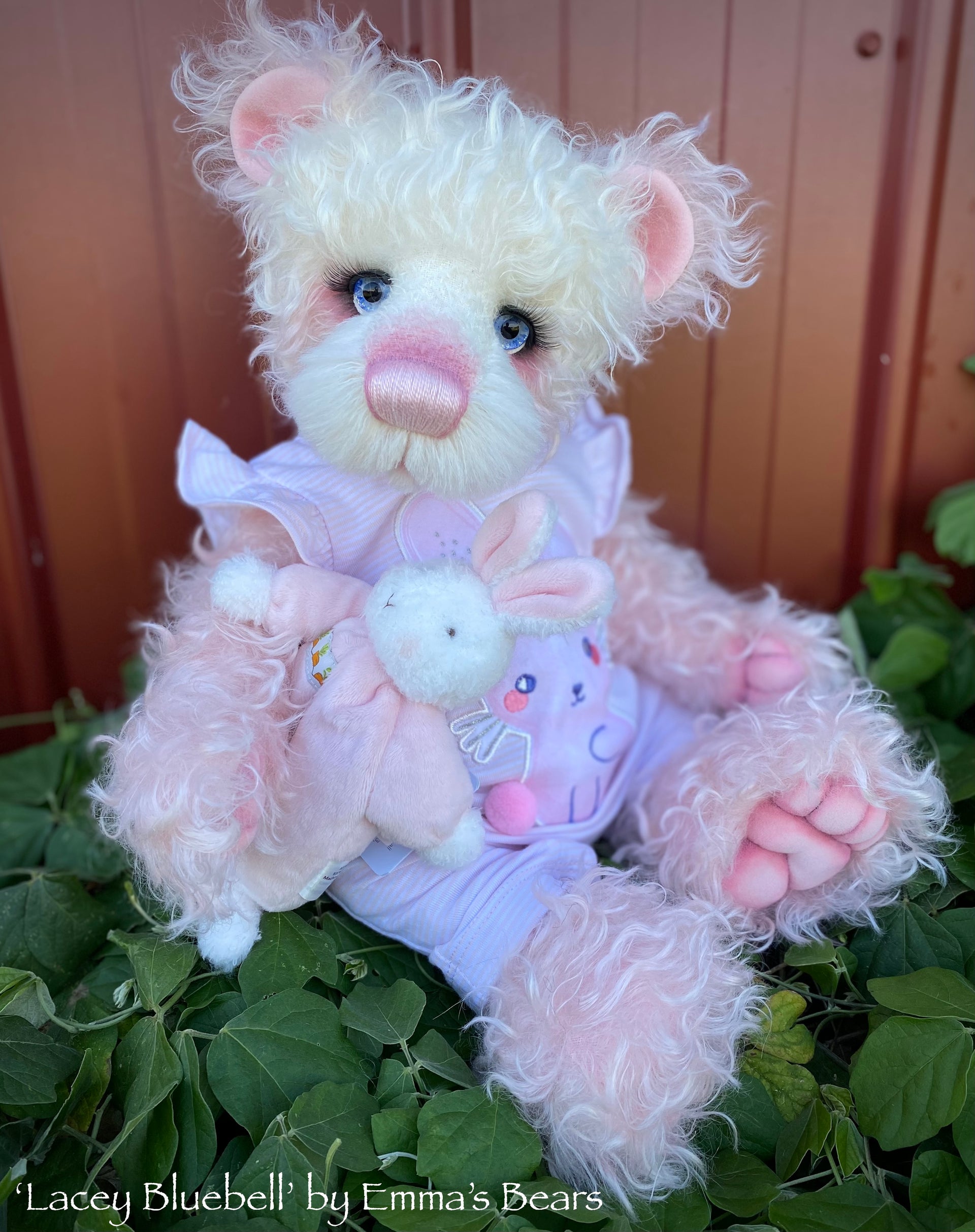 Lacey Bluebell - 17" Hand-Dyed Mohair Artist Baby Bear by Emma's Bears - OOAK
