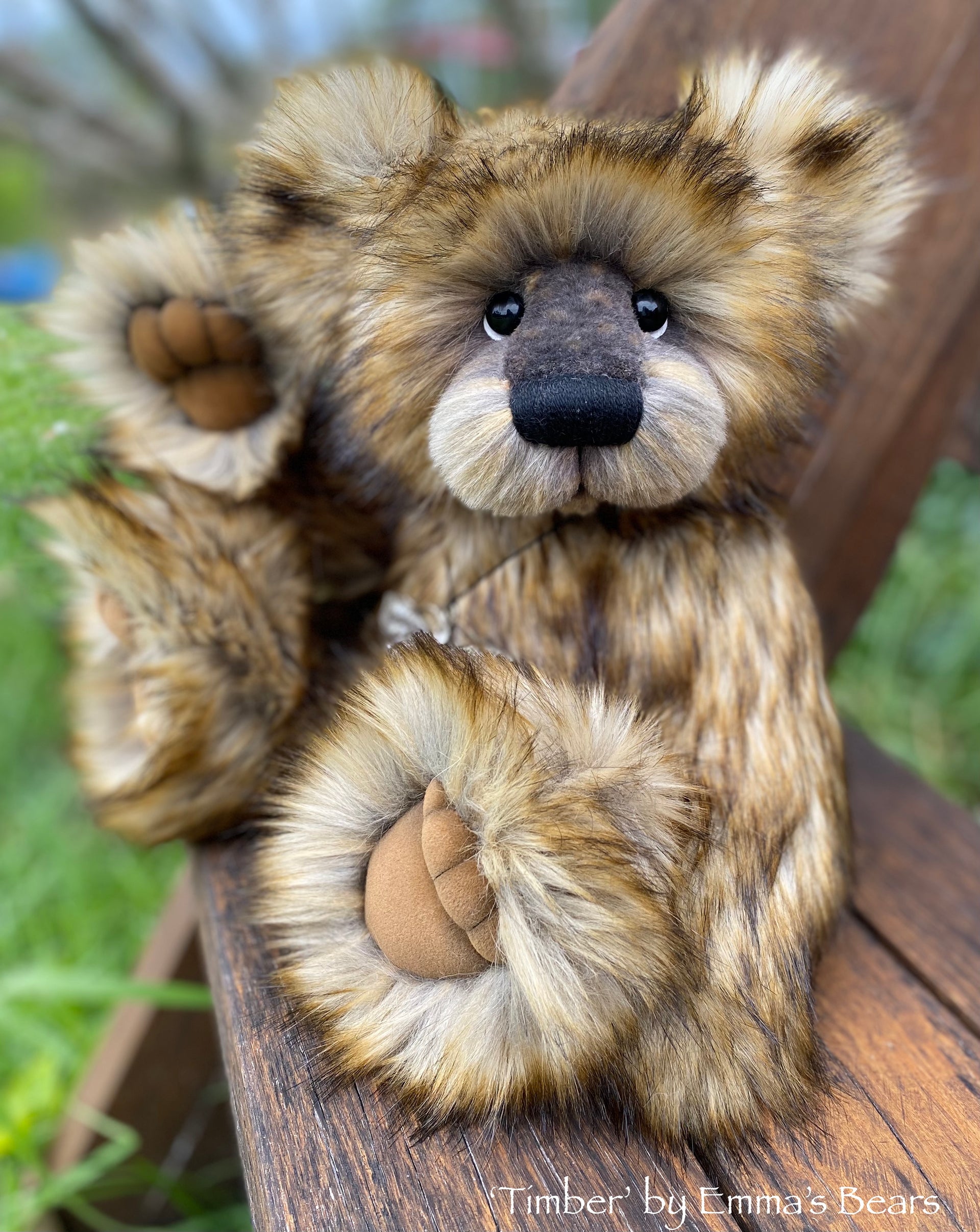 Timber - 15" Faux Fur Artist Bear by Emmas Bears - OOAK